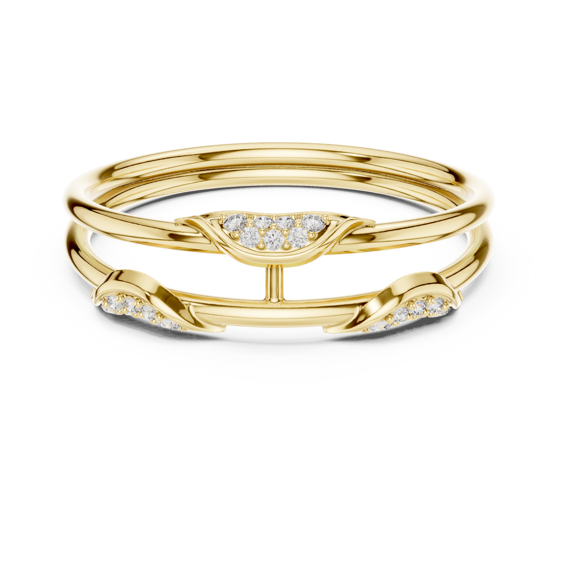 Gold Eternal Harmony Duo Band Ring Right View
