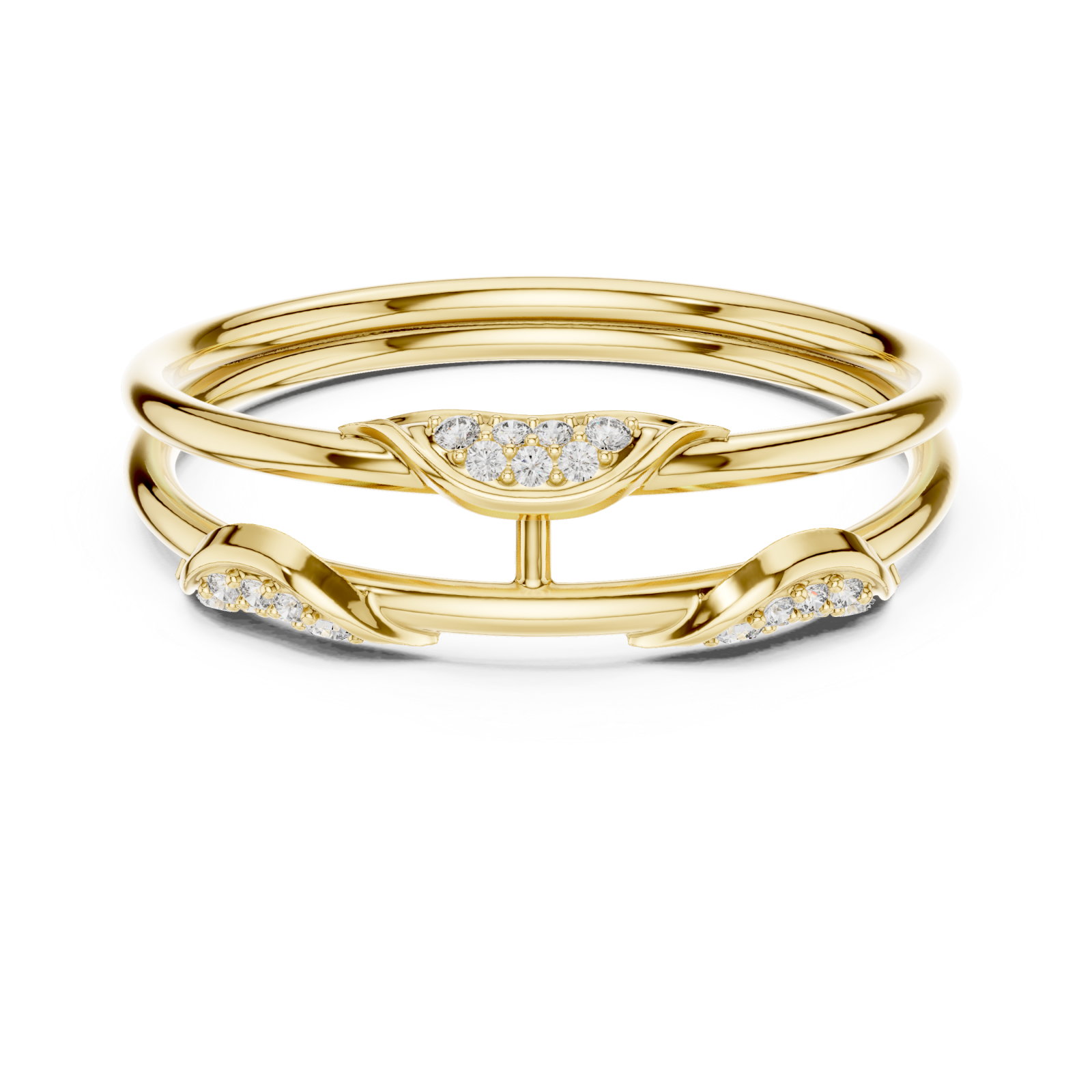  Gold Eternal Harmony Duo Band Ring Front View