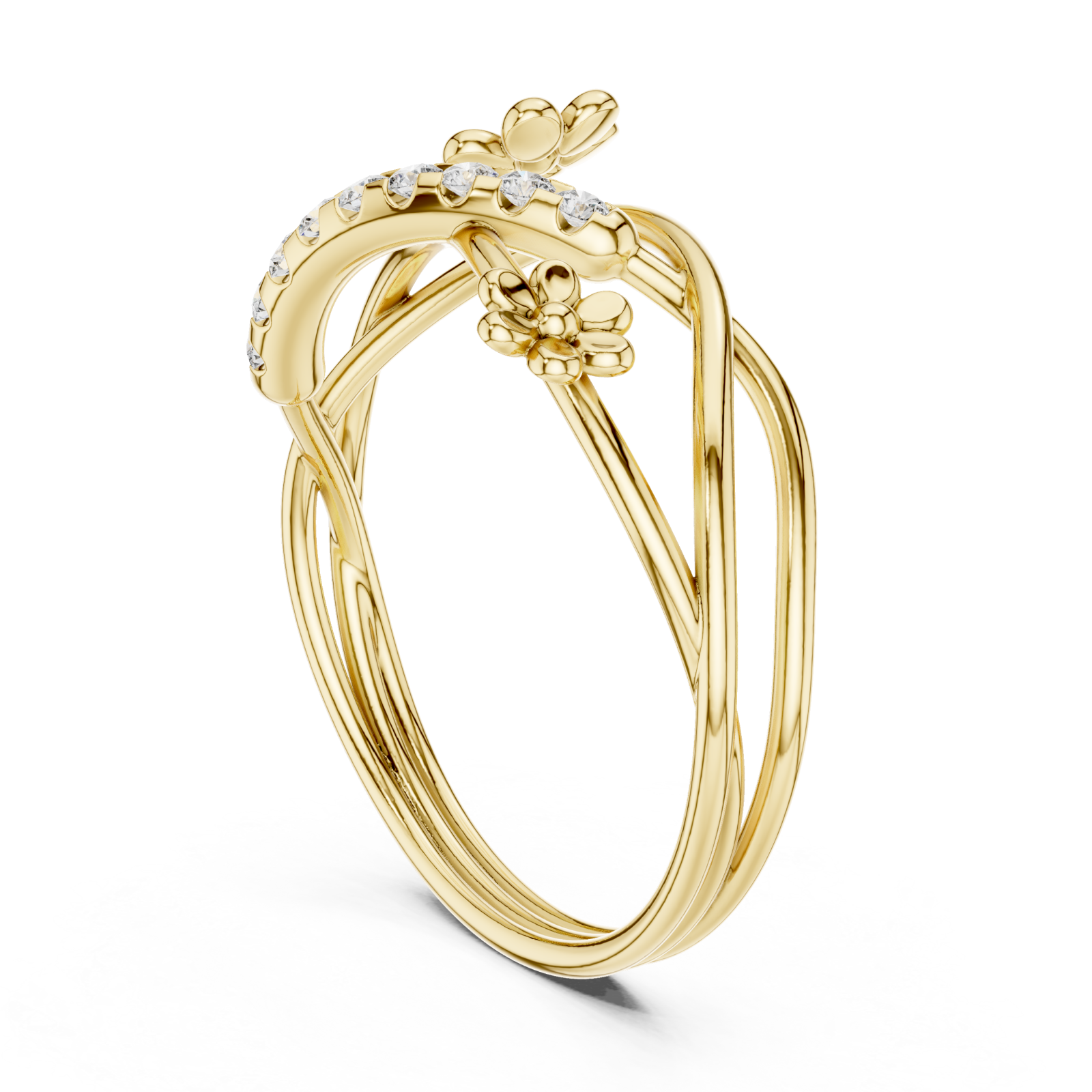 Gold Dancing Blooms Harmony Statement Band Left View