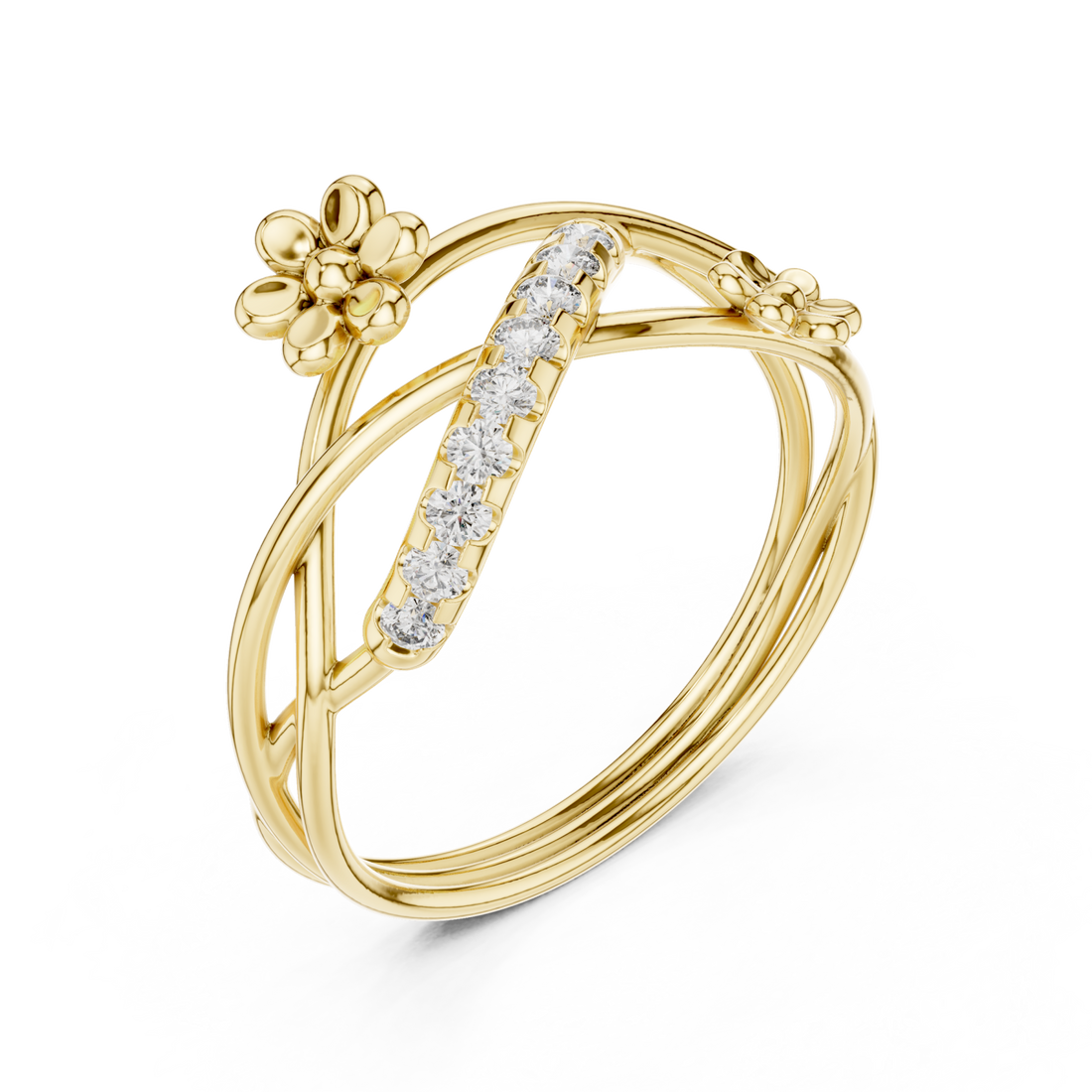 Gold Dancing Blooms Harmony Statement Band Right View