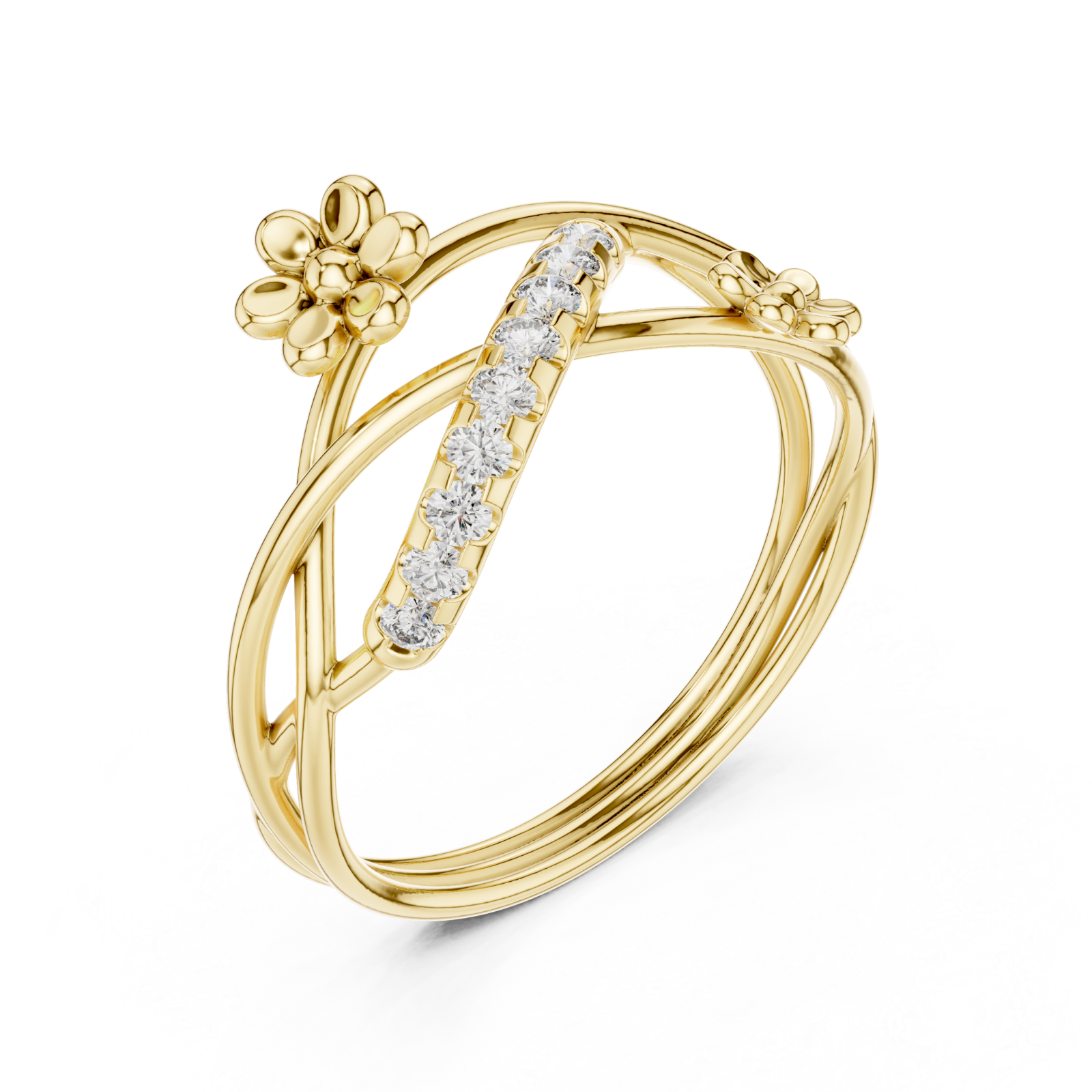Gold Dancing Blooms Harmony Statement Band Right View