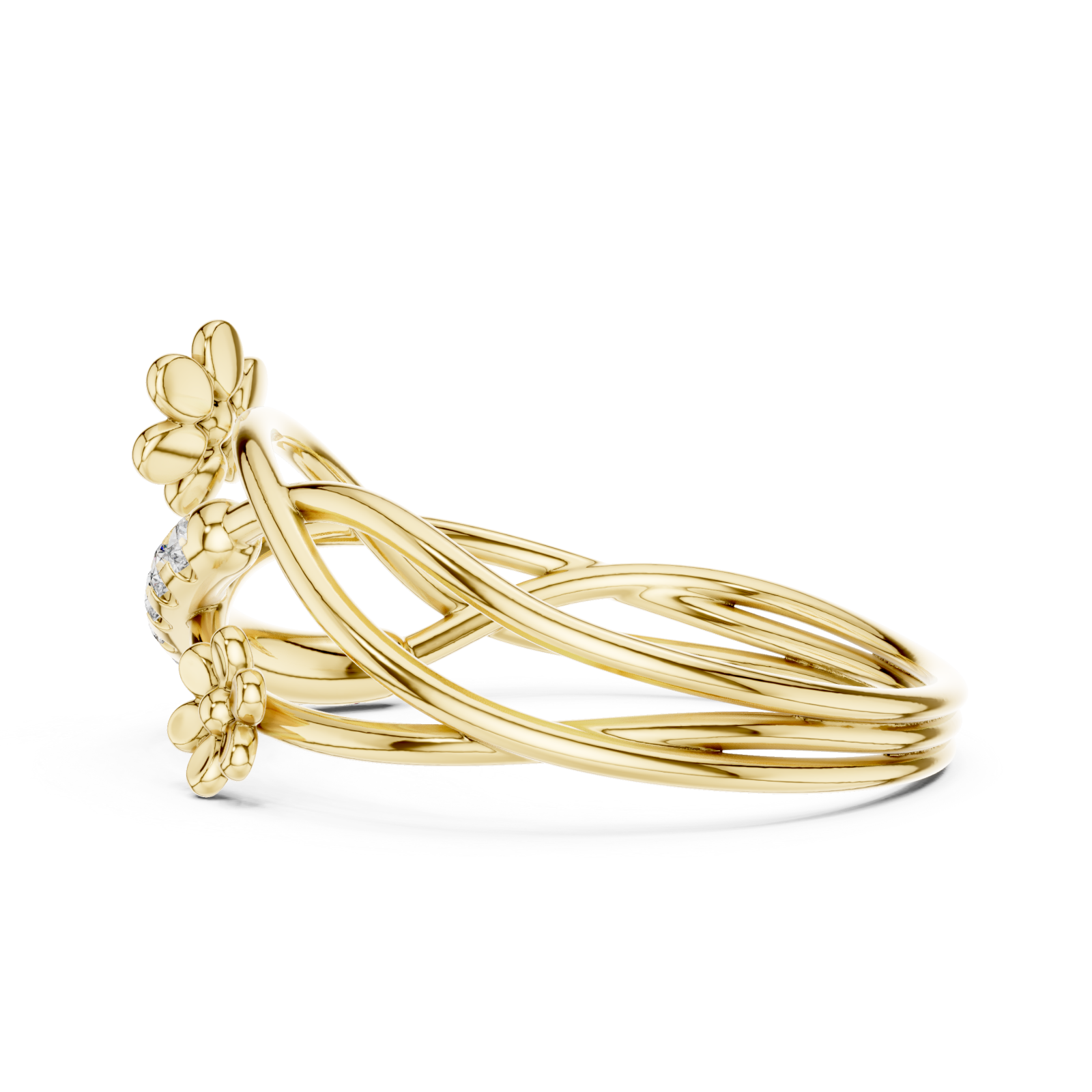  Gold Dancing Blooms Harmony Statement Band Side View