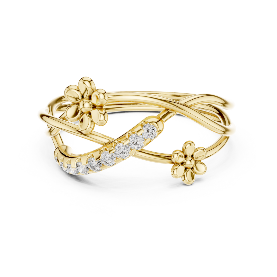 Gold Dancing Blooms Harmony Statement Band Right View
