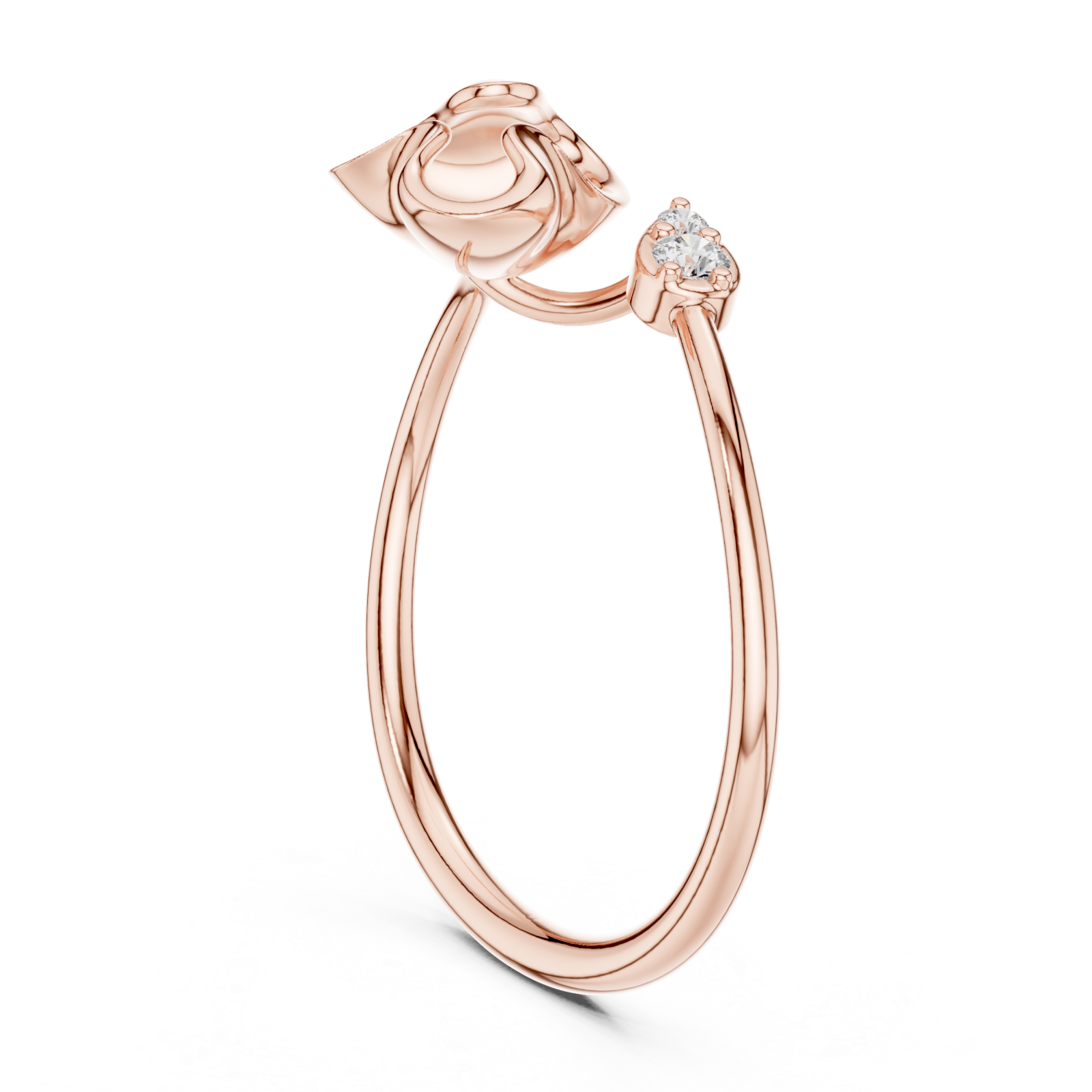  Rose Gold Charmed Whisper Ring Left View