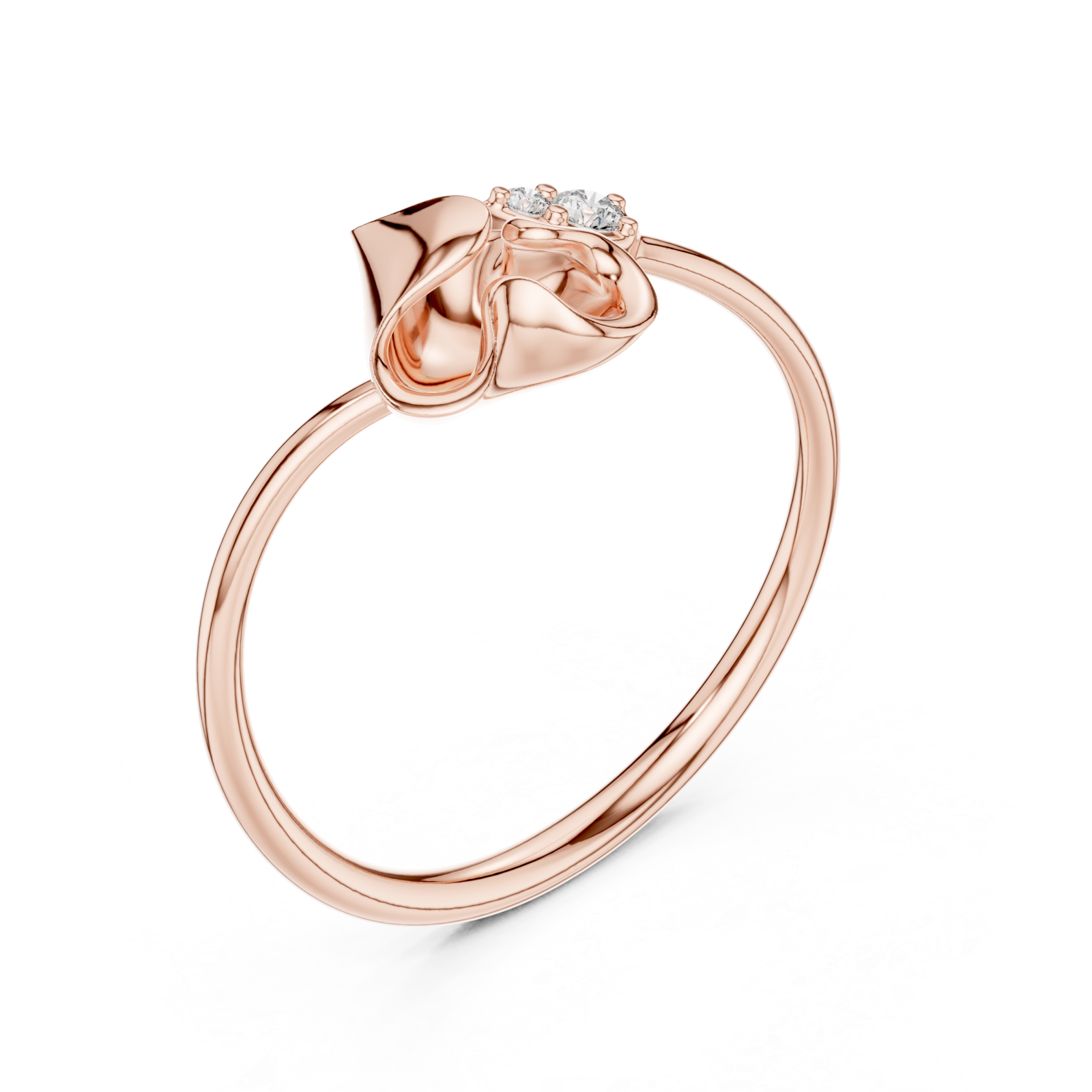  Rose Gold Charmed Whisper Ring Right View