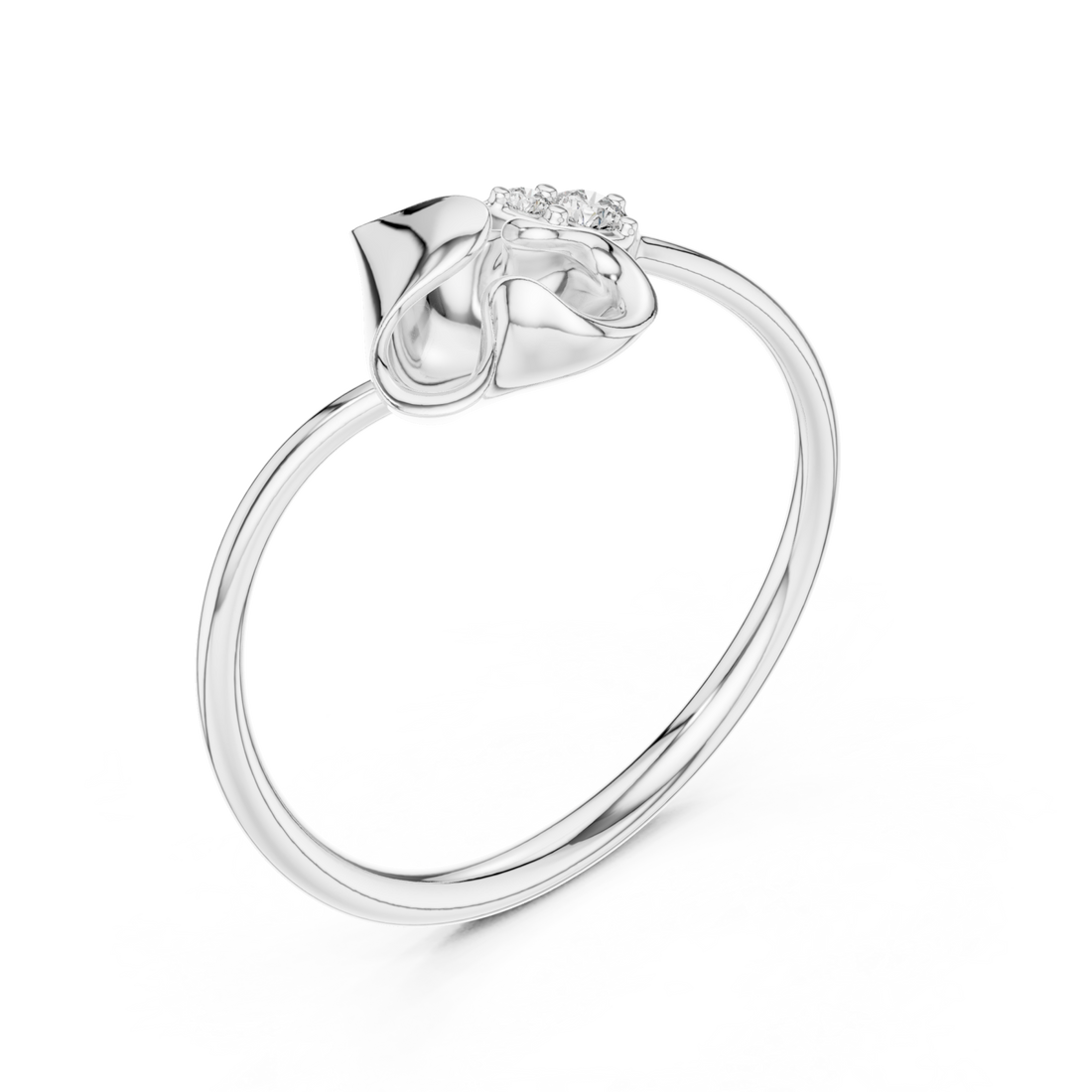  White Gold Charmed Whisper Ring Right View