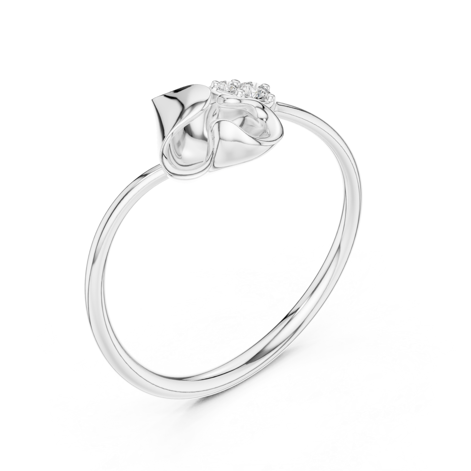  White Gold Charmed Whisper Ring Right View