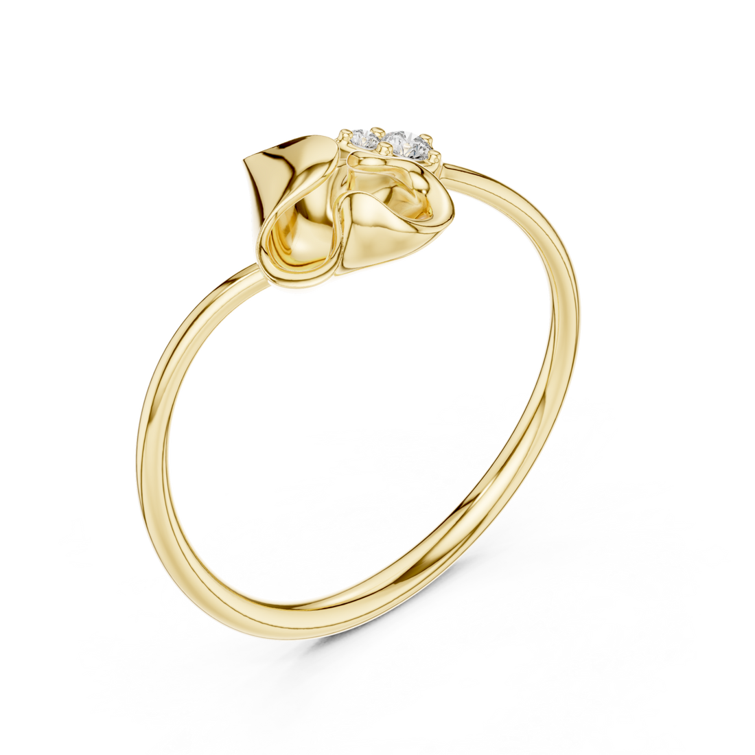 Gold Charmed Whisper Ring Right View