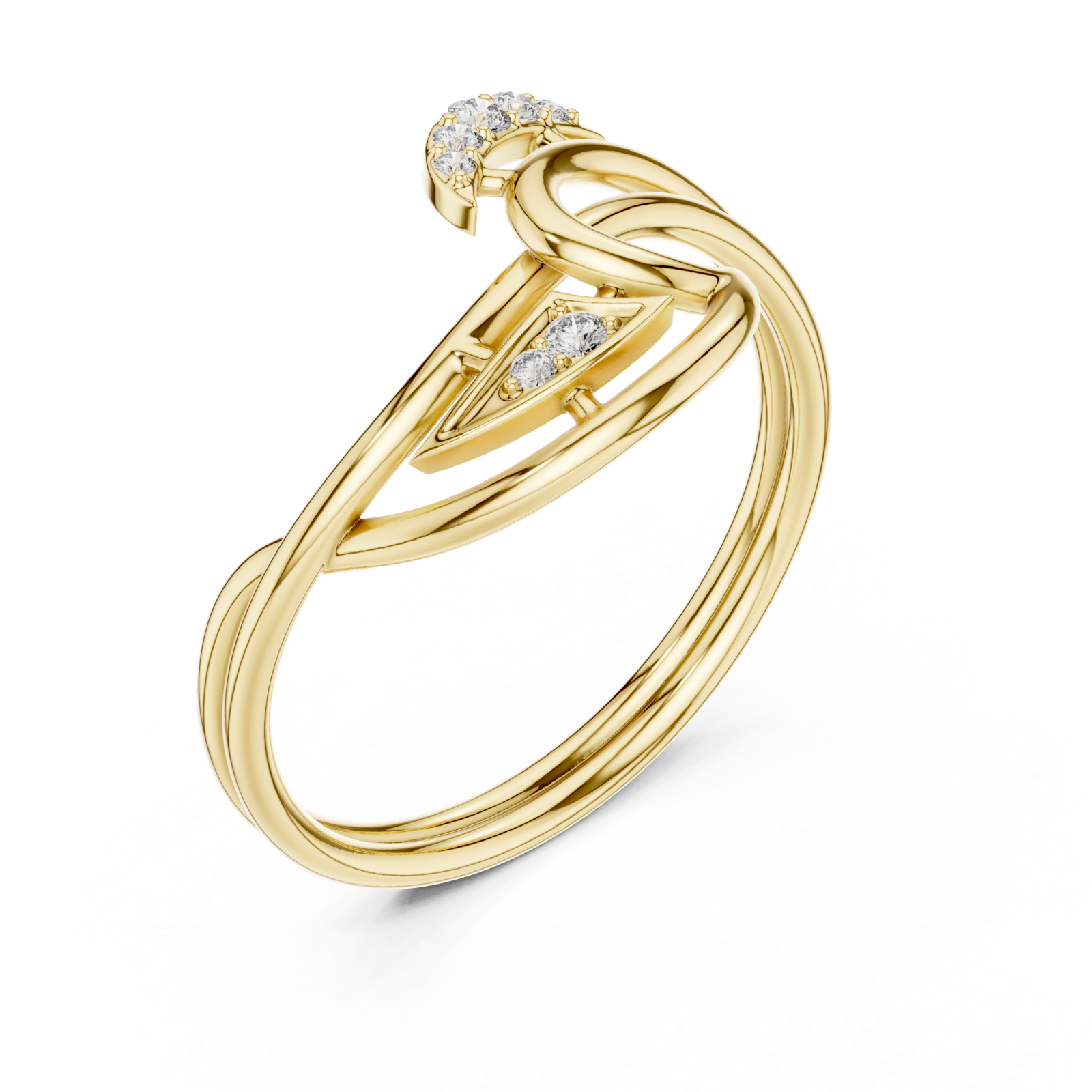 Gold Infinite Grace Interlace Bypass Ring Right View