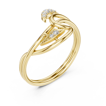 Gold Infinite Grace Interlace Bypass Ring Right View