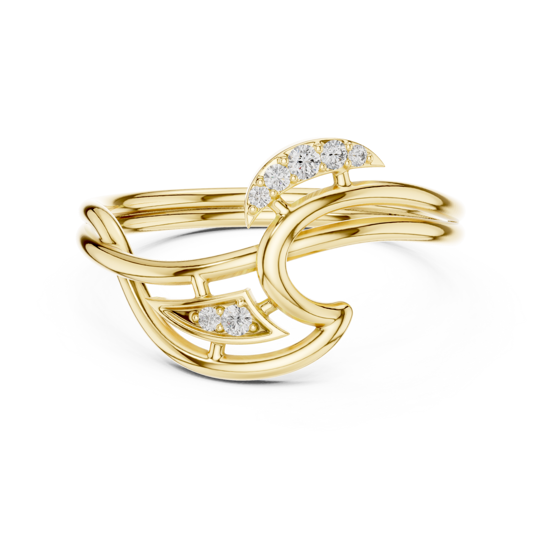 Gold Infinite Grace Interlace Bypass Ring Right View