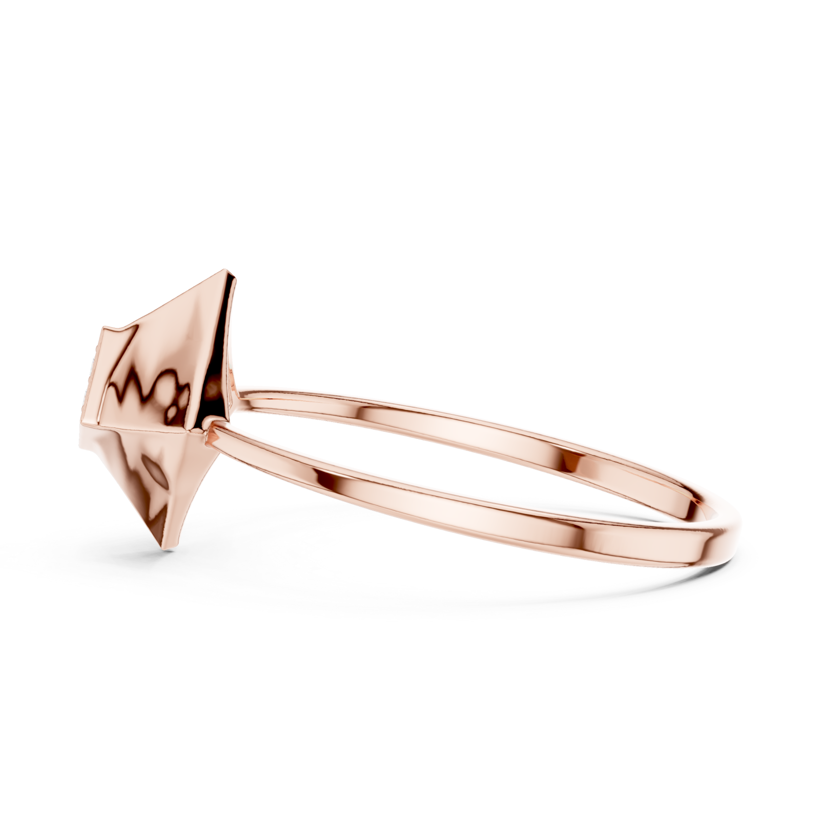  Rose Gold Sculpted Horizon Modern Band Side View