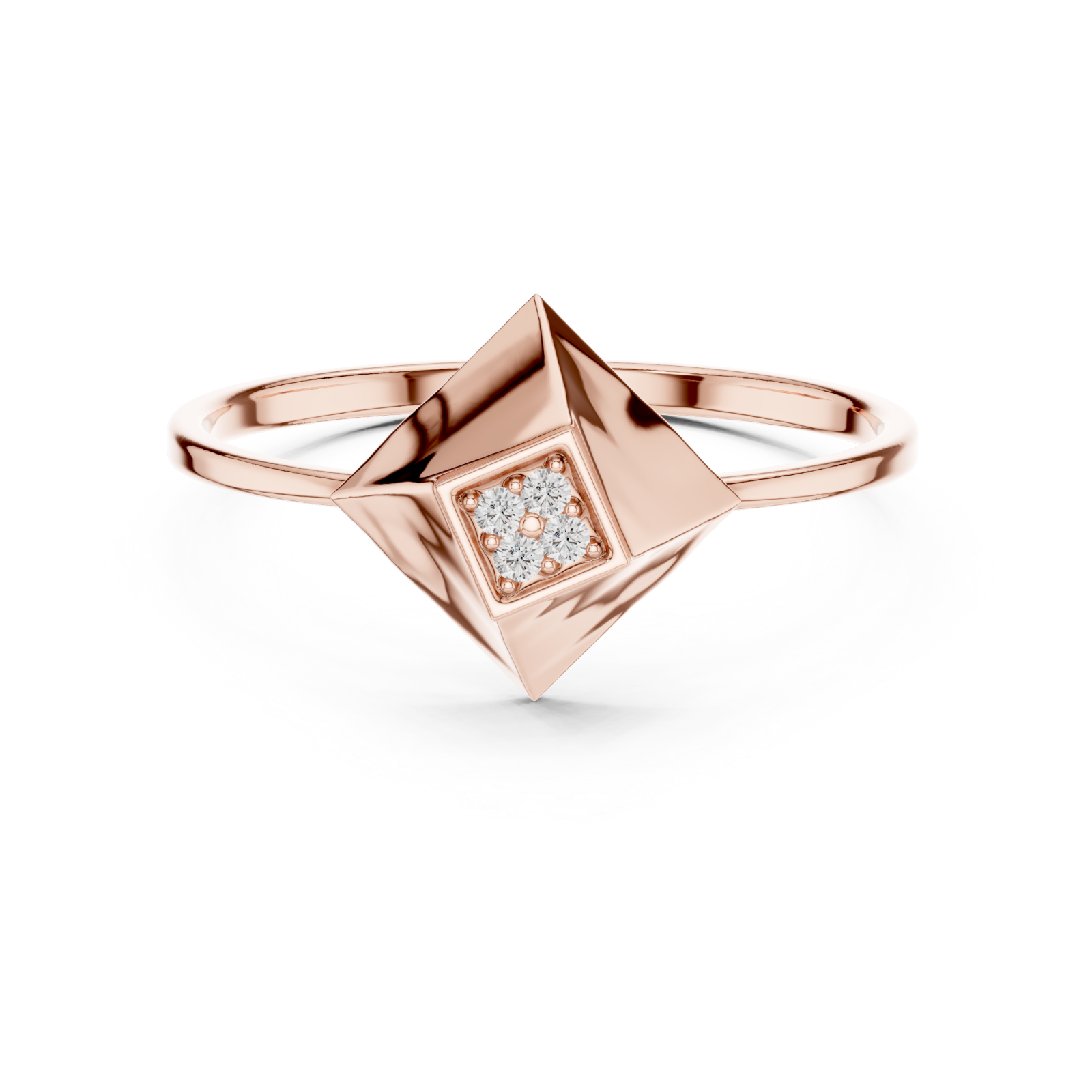  Rose Gold Sculpted Horizon Modern Band Front View