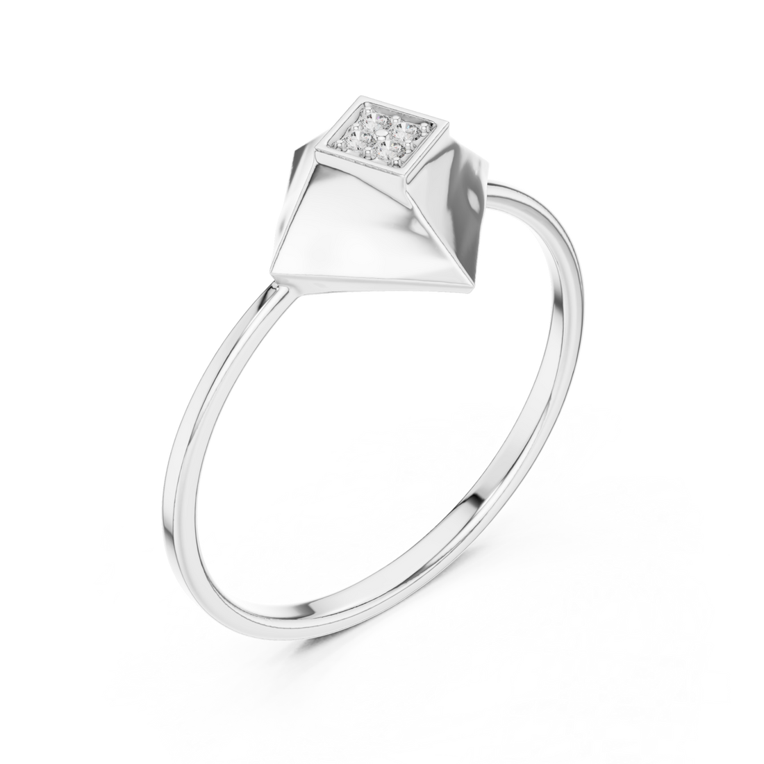  White Gold Sculpted Horizon Modern Band Right View