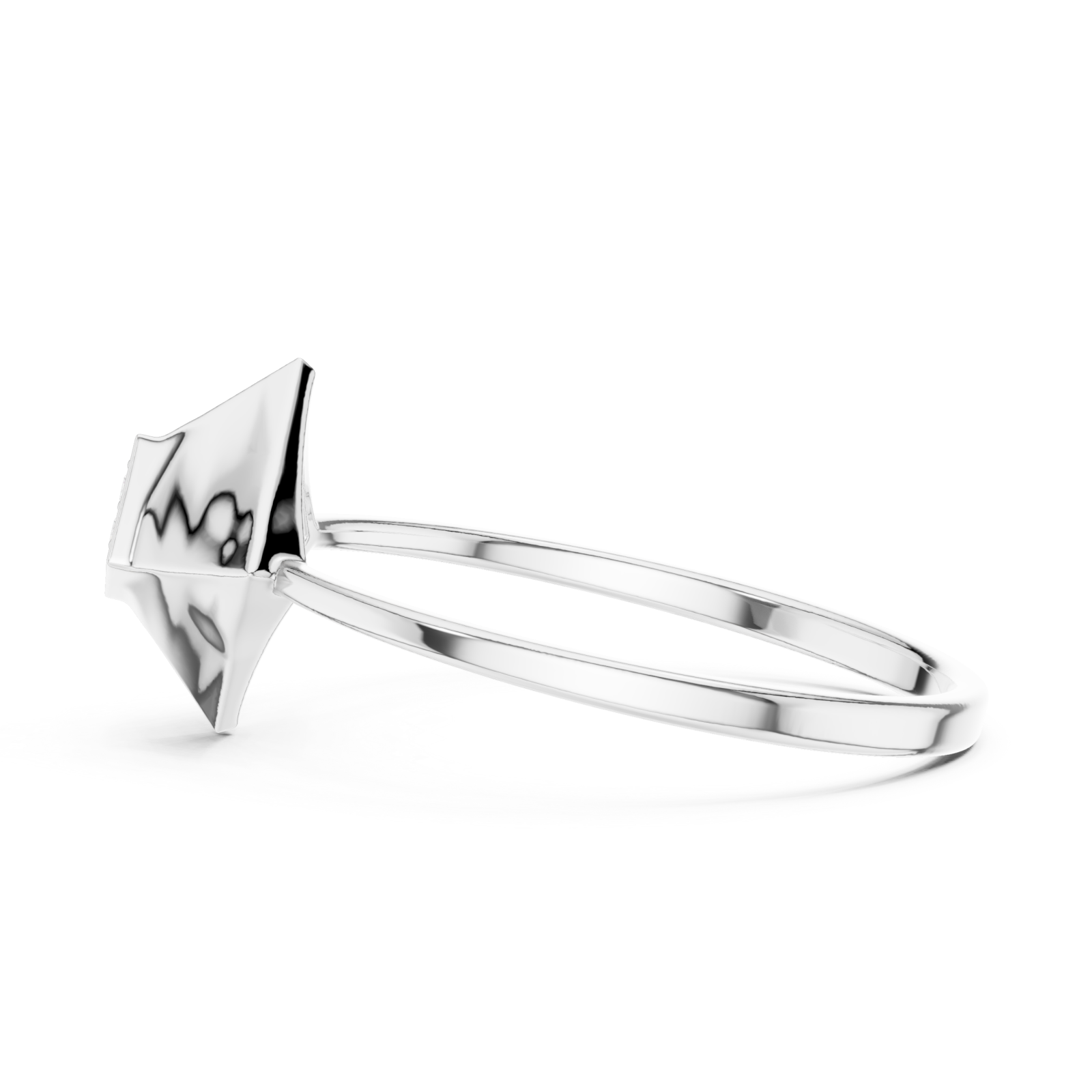  White Gold Sculpted Horizon Modern Band Side View