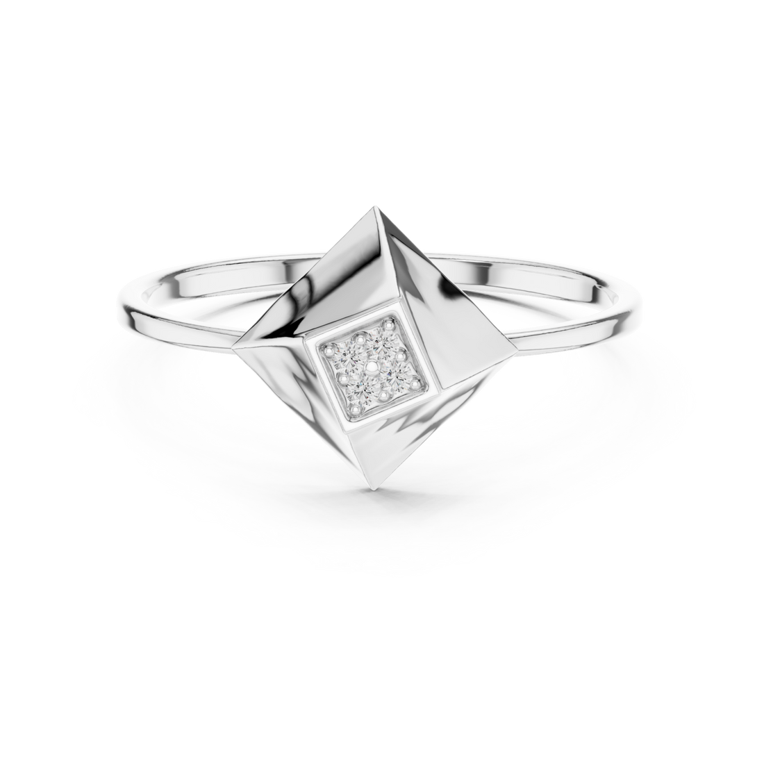  White Gold Sculpted Horizon Modern Band Right View