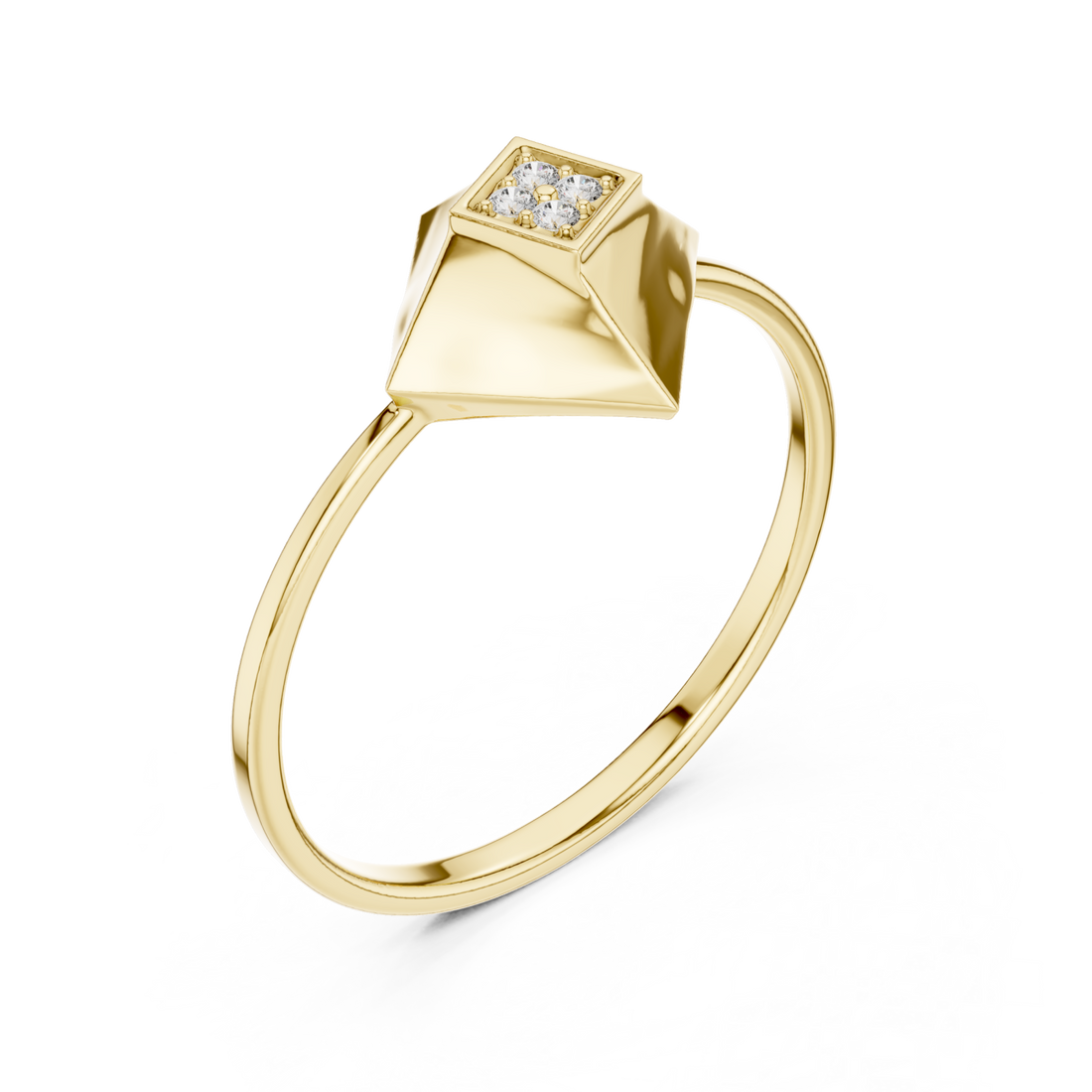 Gold Sculpted Horizon Modern Band Right View