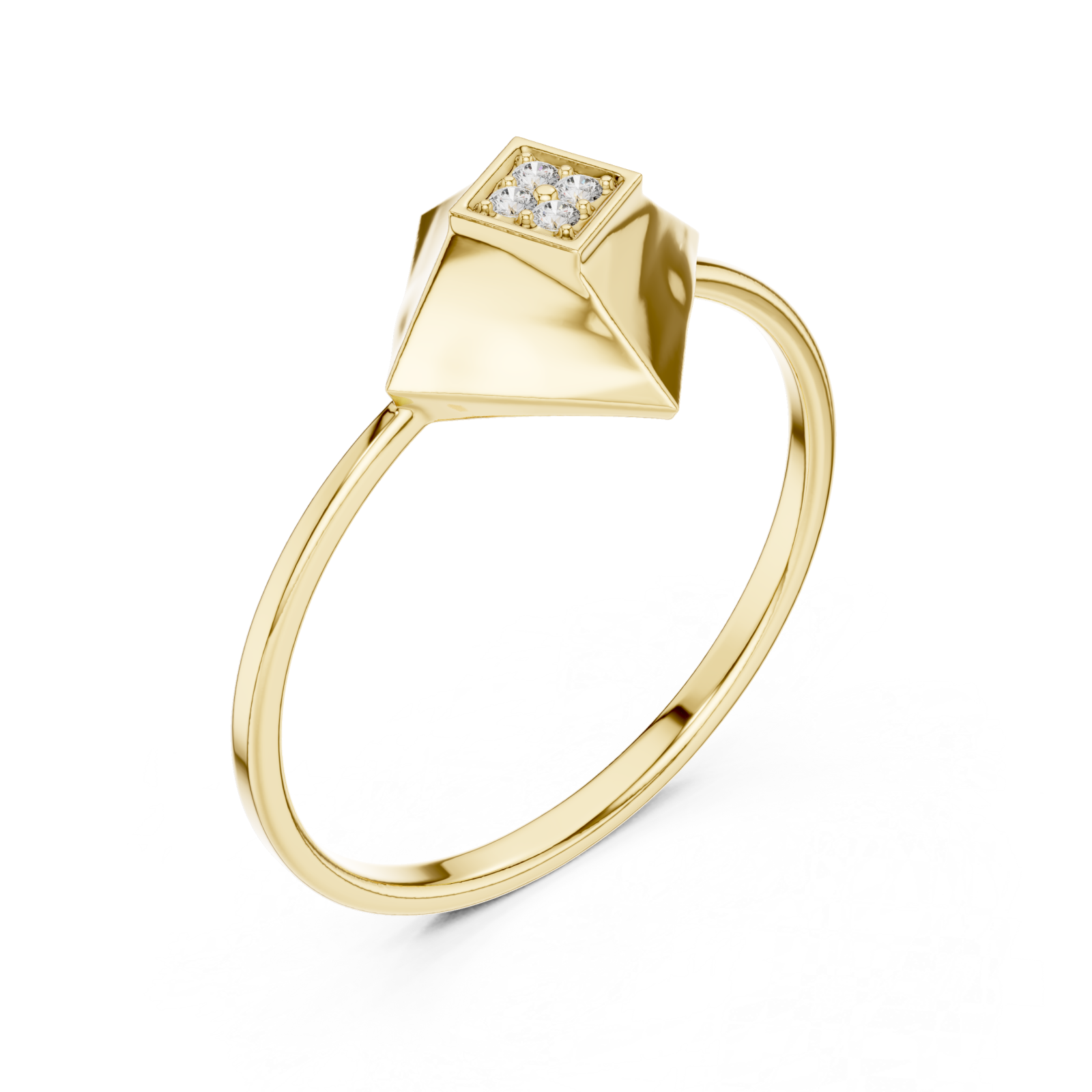 Gold Sculpted Horizon Modern Band Right View