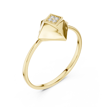 Gold Sculpted Horizon Modern Band Right View