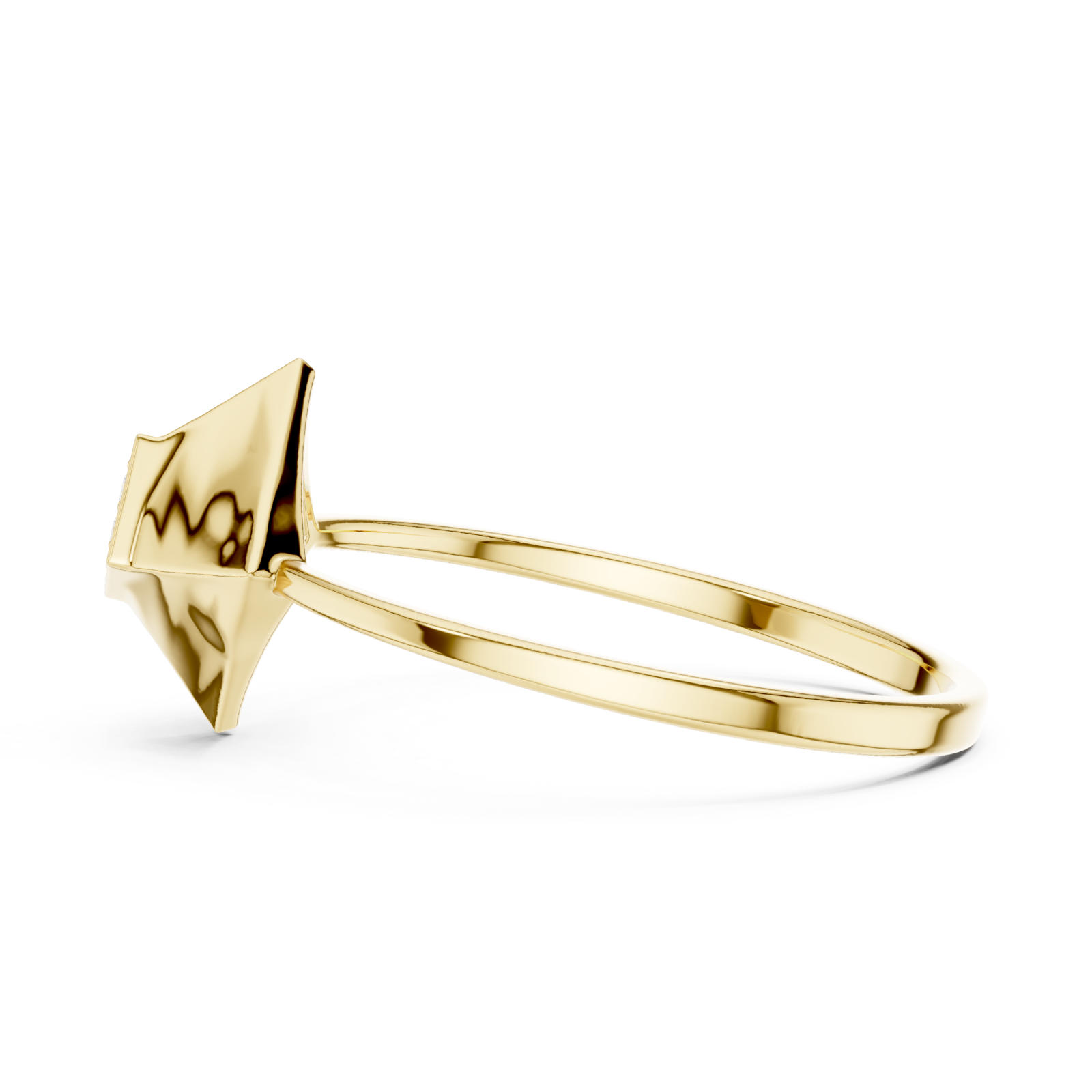  Gold Sculpted Horizon Modern Band Side View