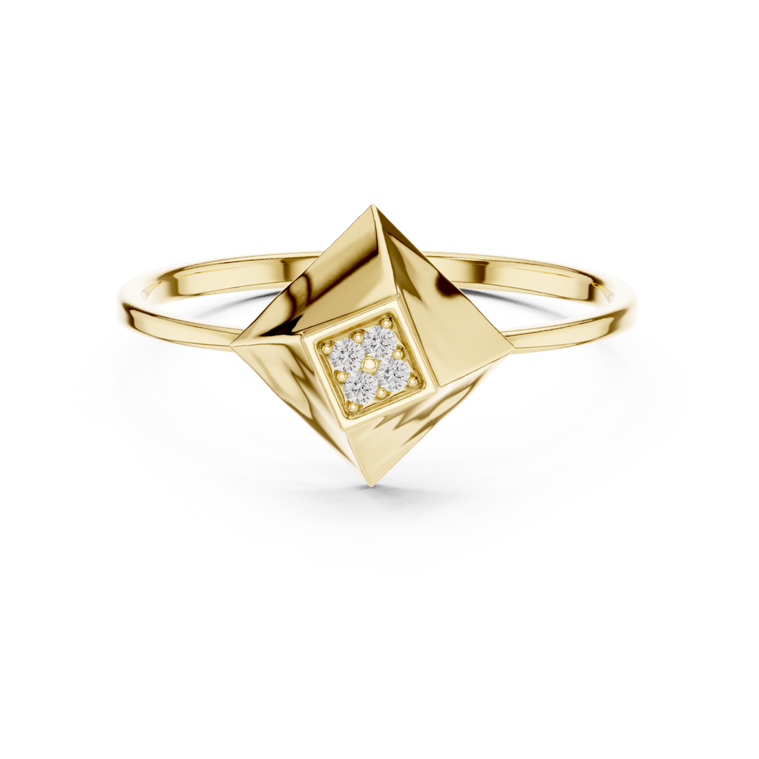Gold Sculpted Horizon Modern Band Right View