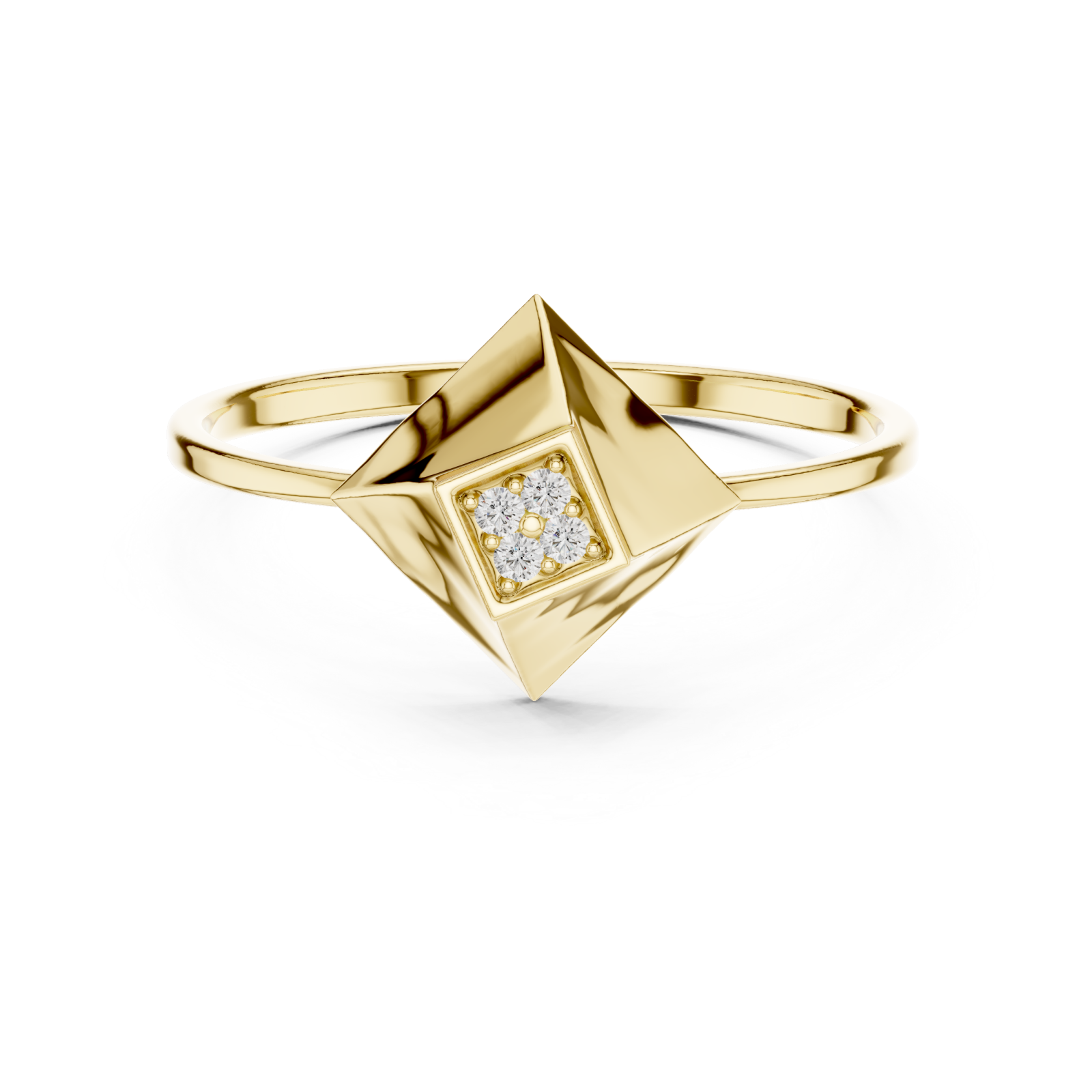  Gold Sculpted Horizon Modern Band Front View