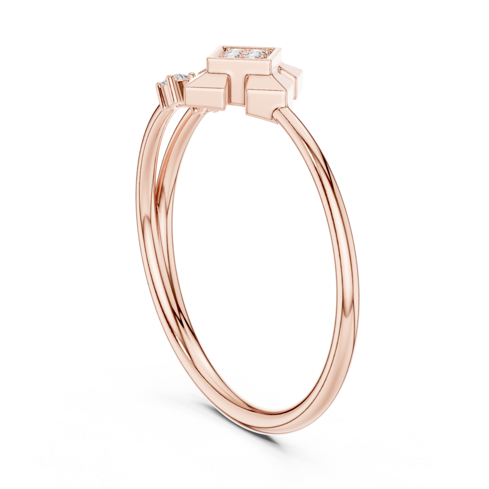  Rose Gold Luminous Unity Open Band Ring Left View