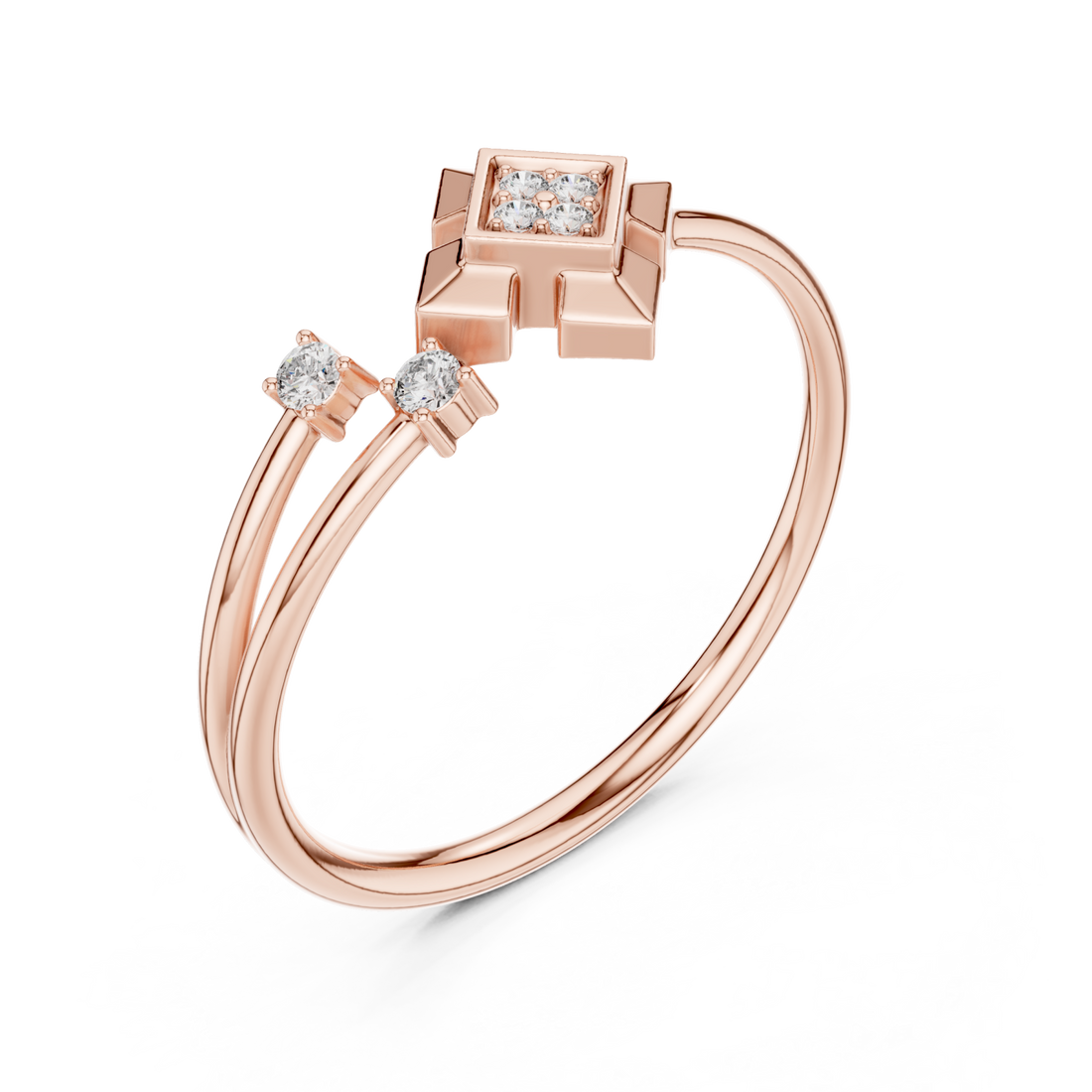  Rose Gold Luminous Unity Open Band Ring Right View