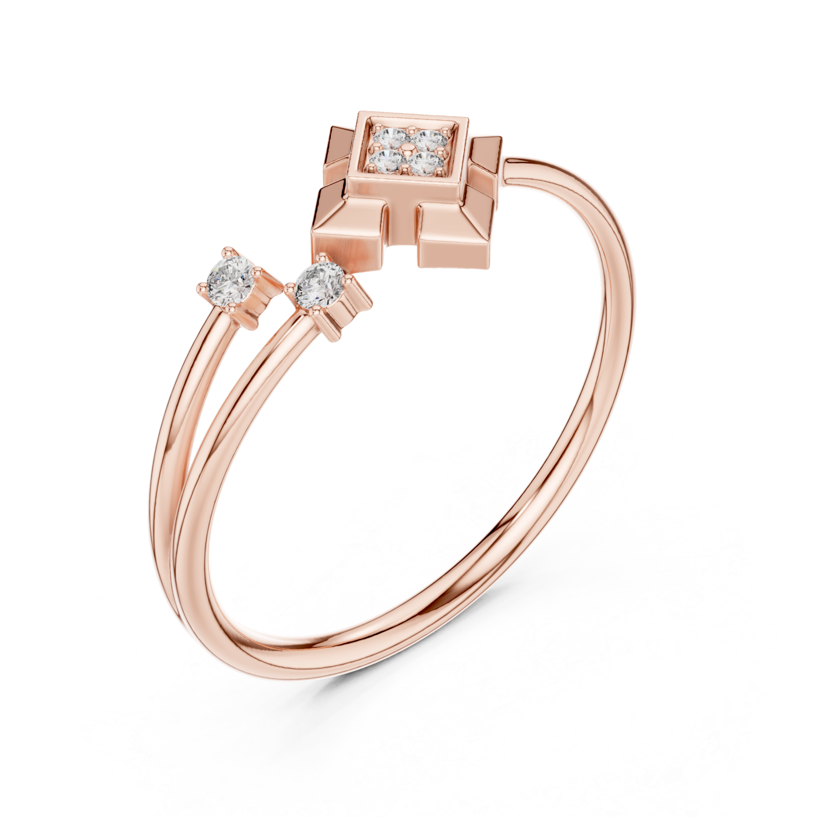 Rose Gold Luminous Unity Open Band Ring Right View