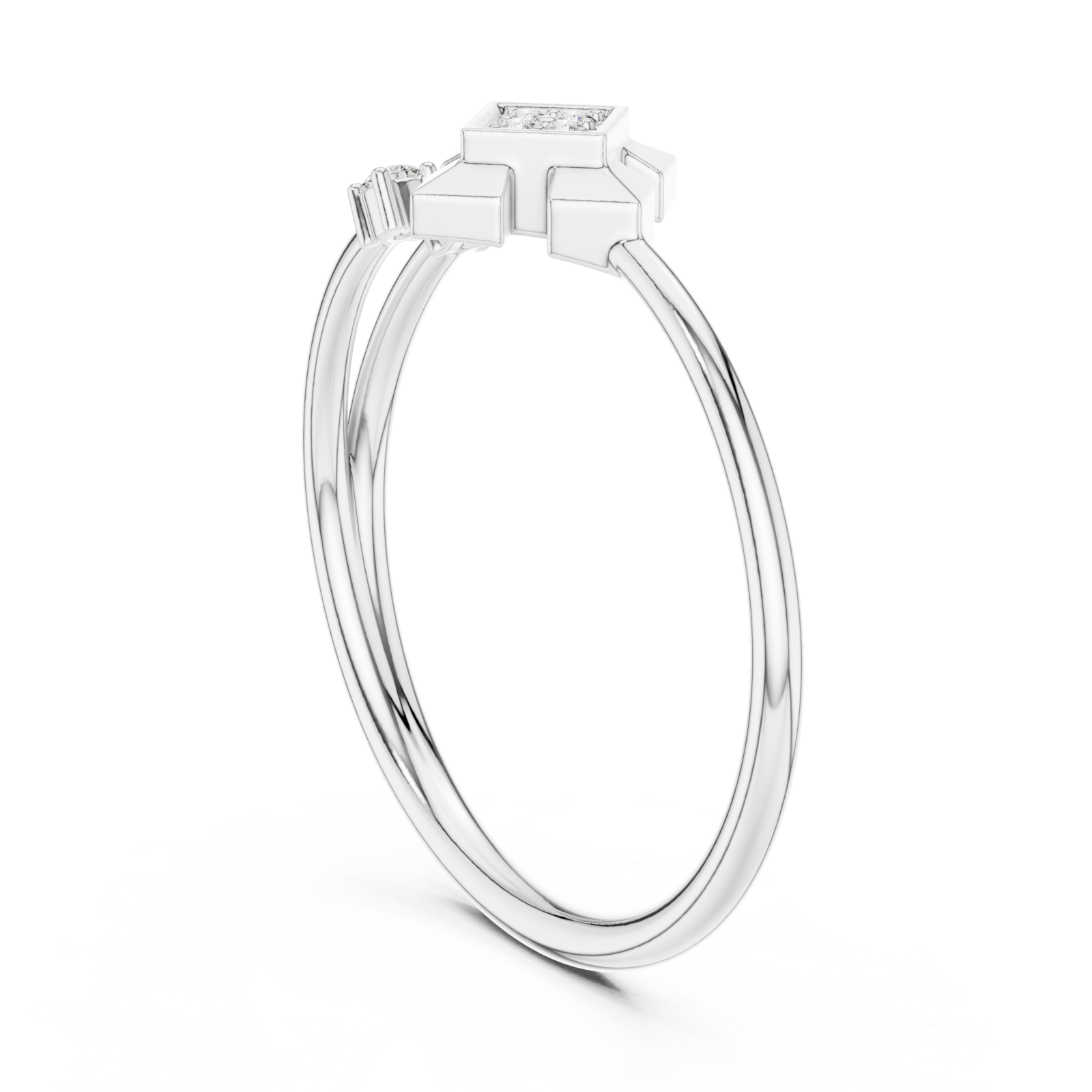  White Gold Luminous Unity Open Band Ring Left View