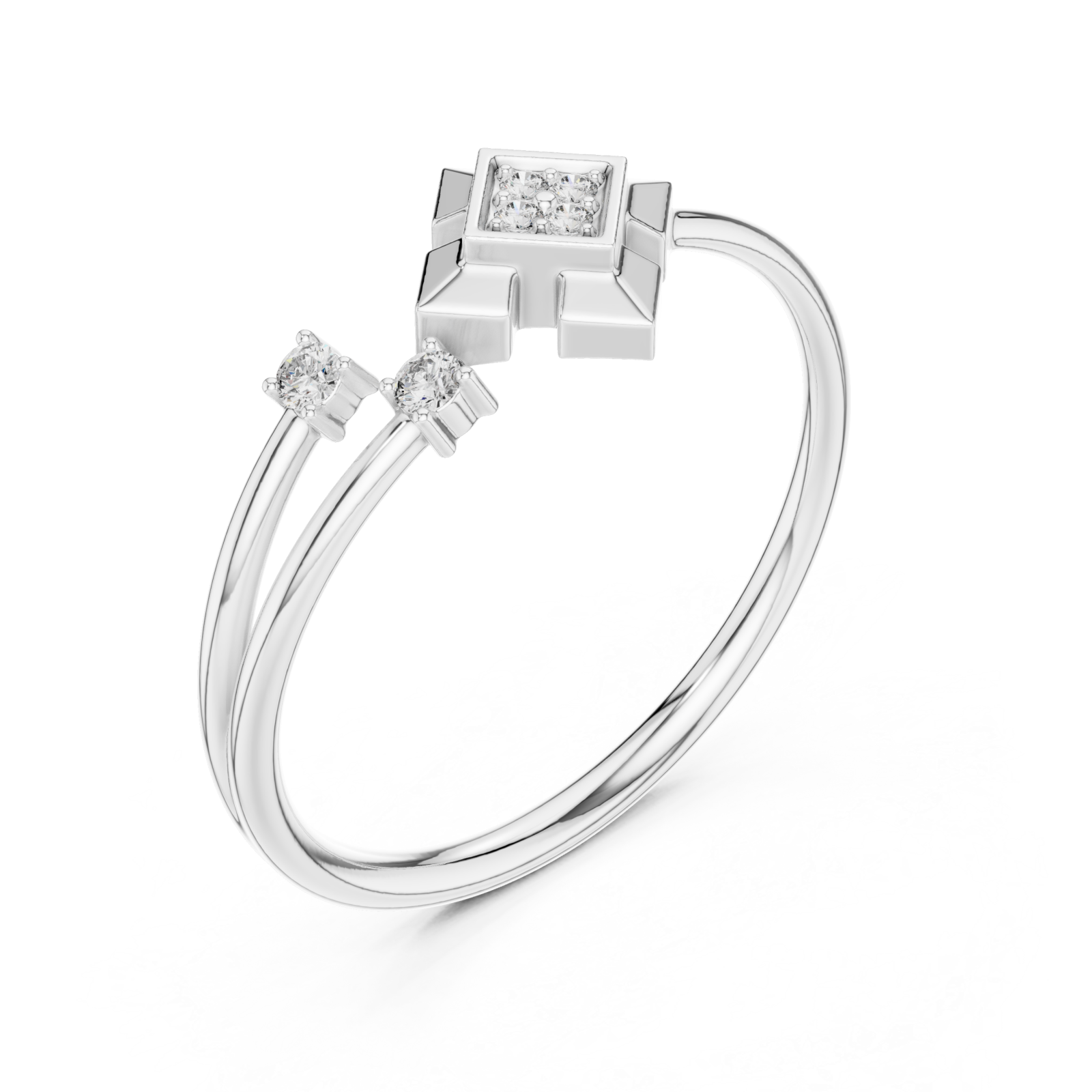  White Gold Luminous Unity Open Band Ring Right View