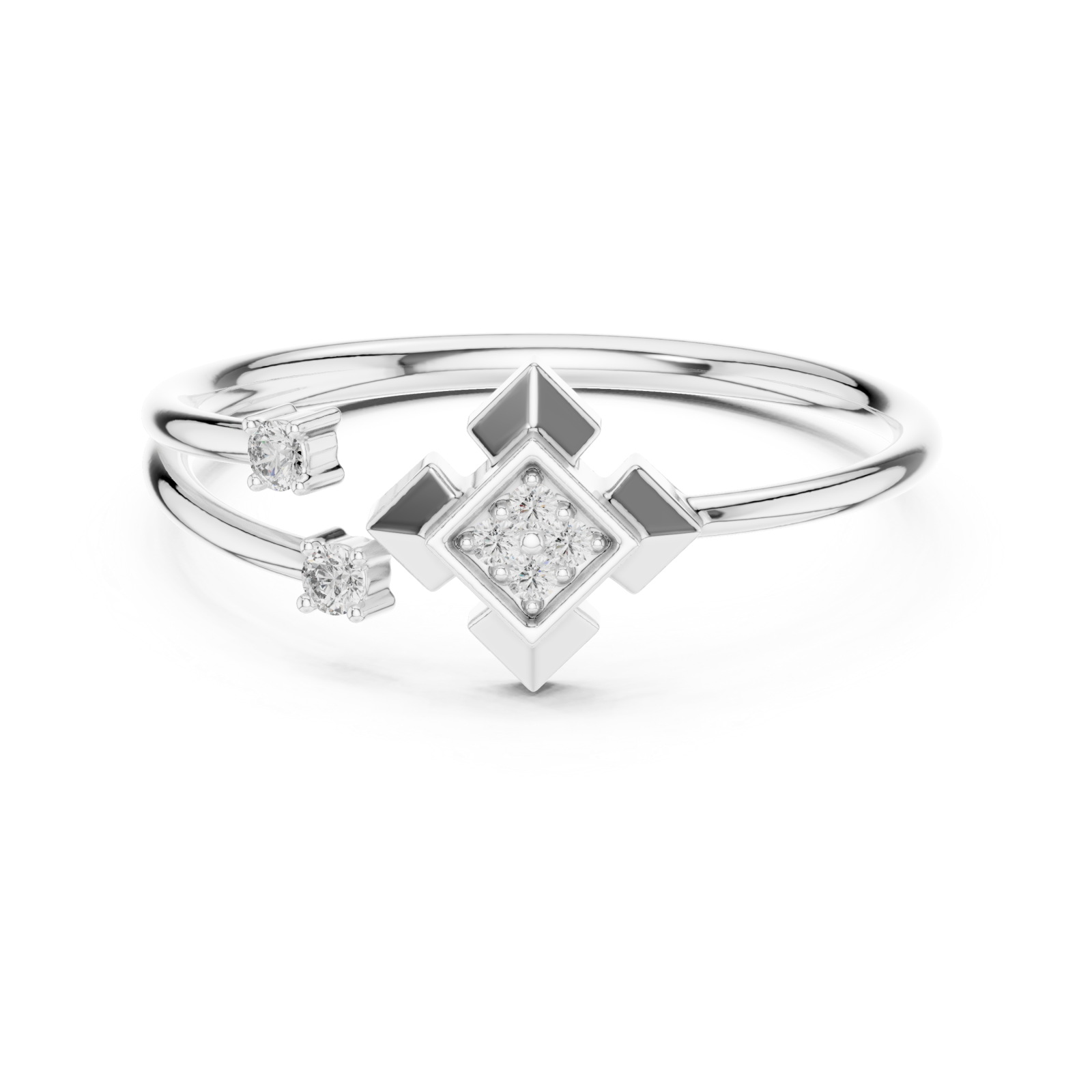  White Gold Luminous Unity Open Band Ring Front View