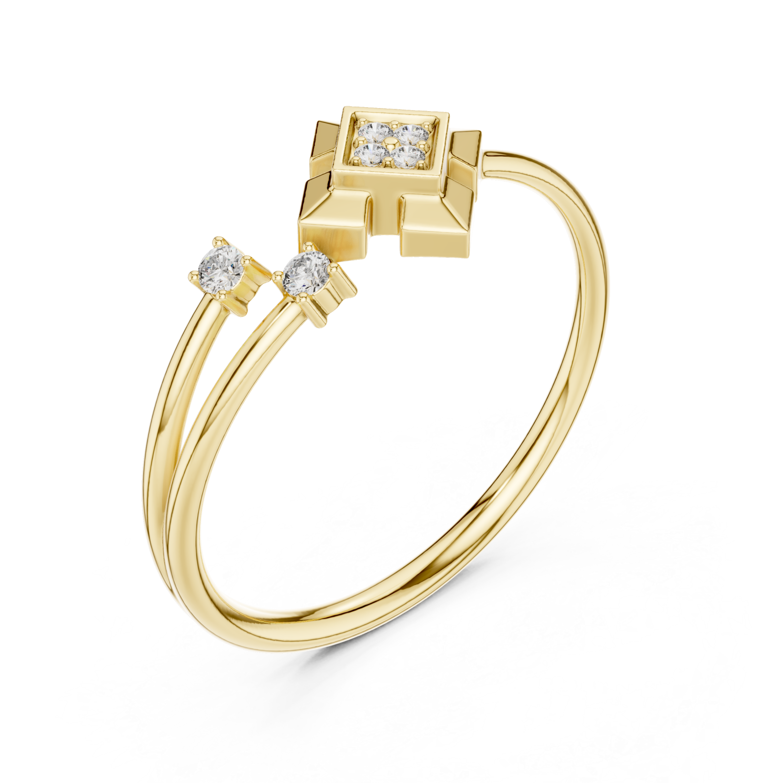 Gold Luminous Unity Open Band Ring Right View