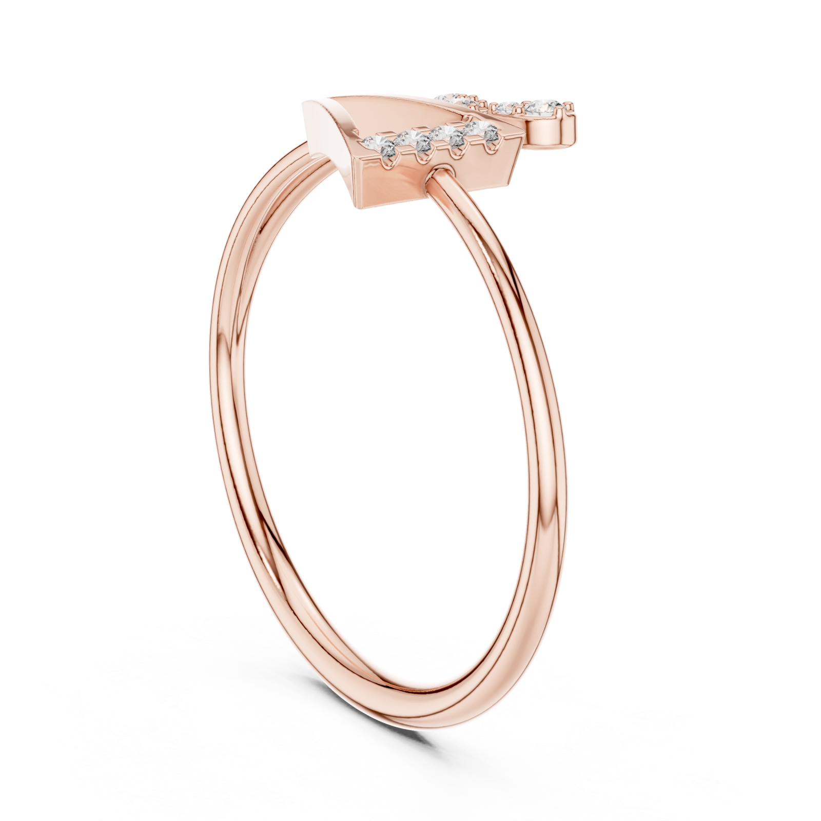 Rose Gold Charmed Vista Ornate Openwork Band Left View