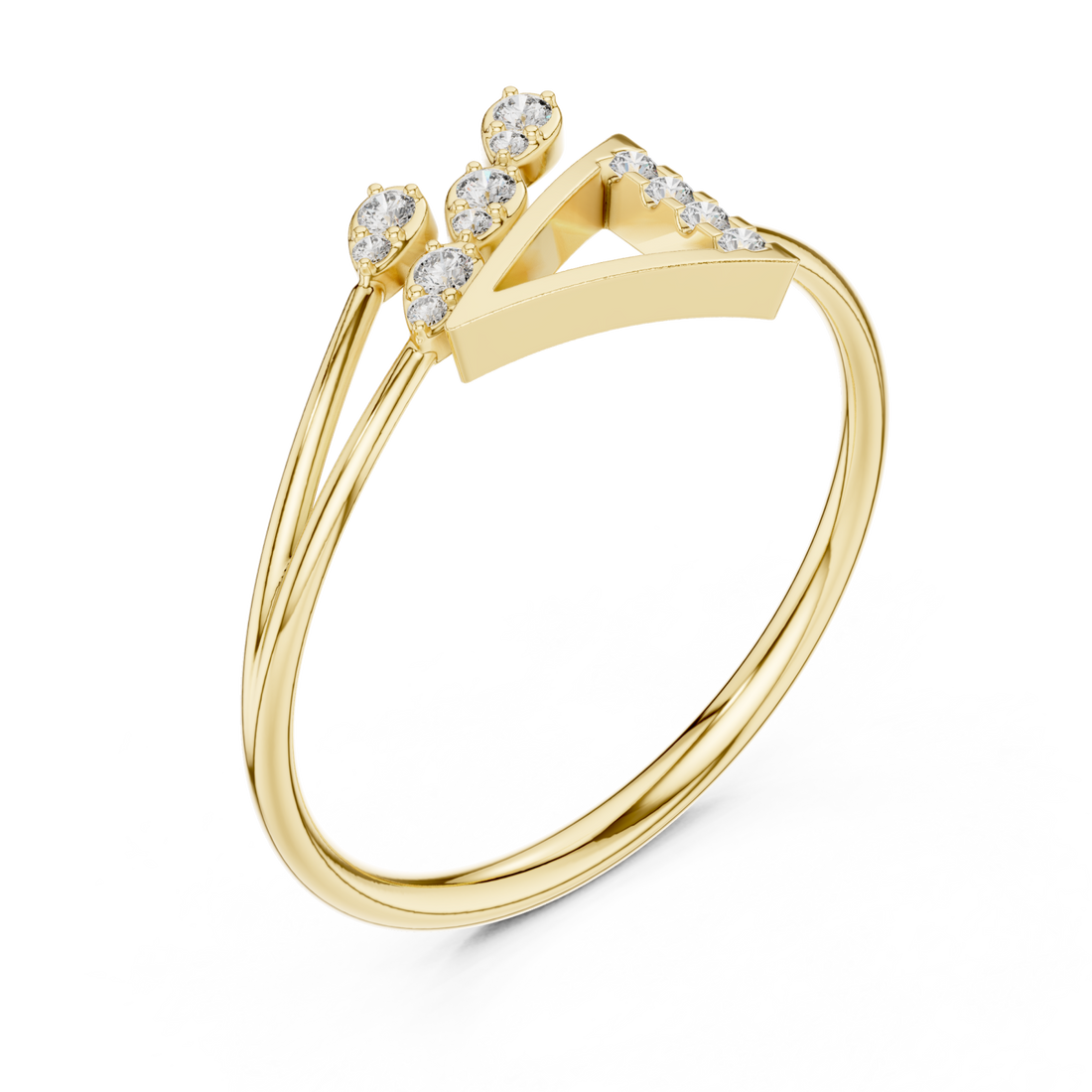 Gold Charmed Vista Ornate Openwork Band Right View