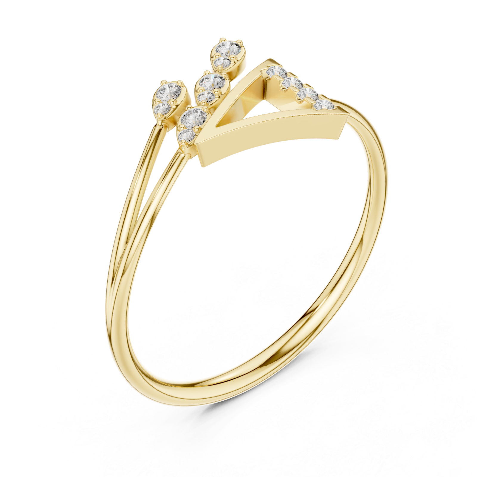 Gold Charmed Vista Ornate Openwork Band Right View