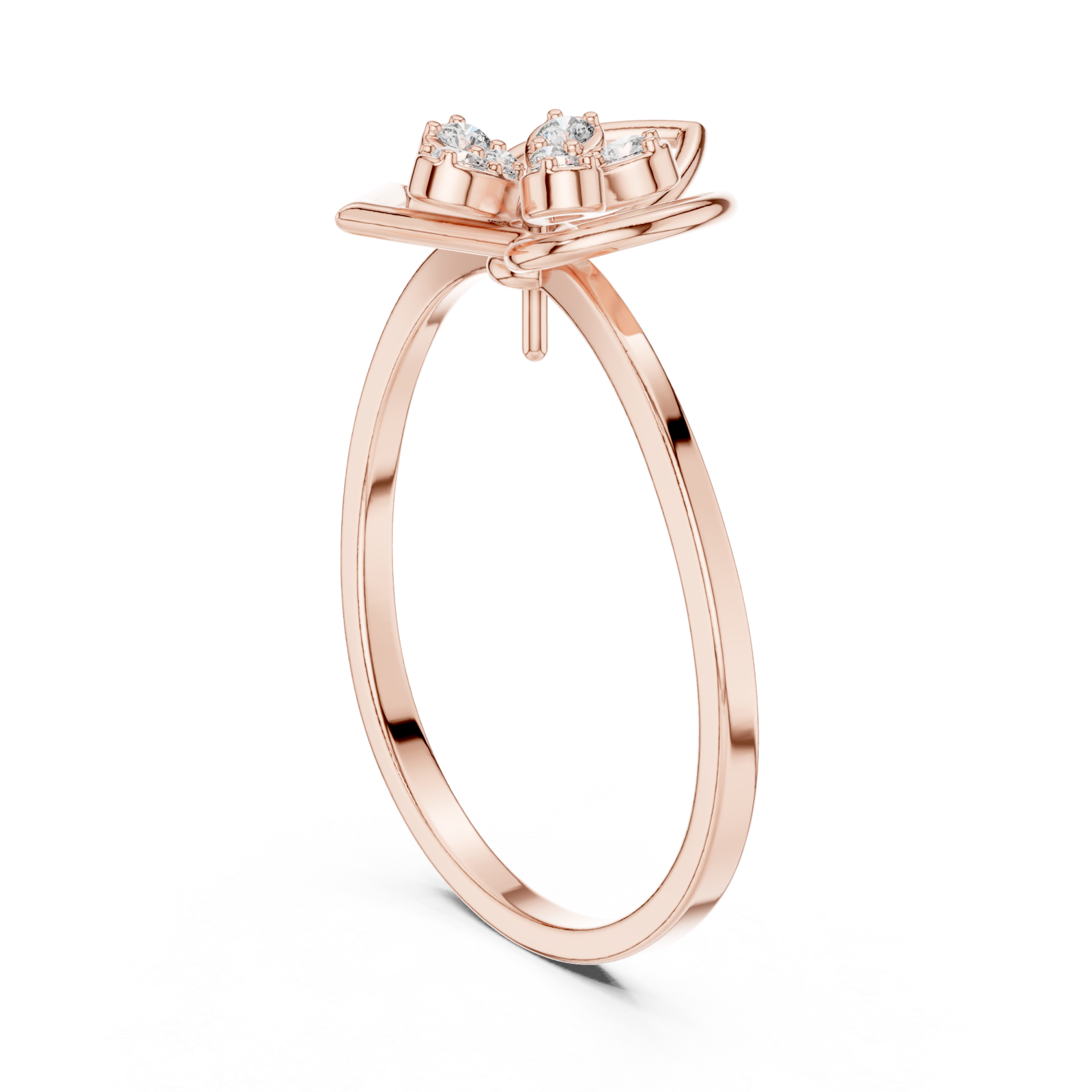  Rose Gold Enchanted Morning Meadow Blossom Ring Left View