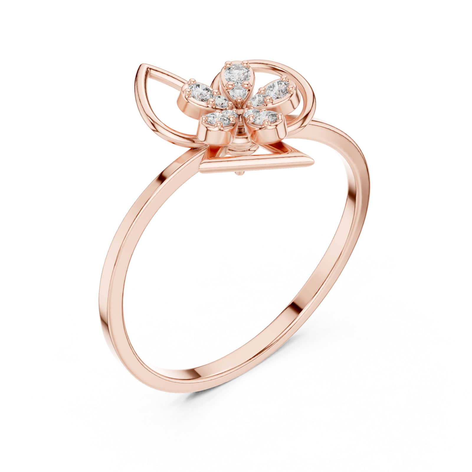  Rose Gold Enchanted Morning Meadow Blossom Ring Right View