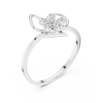  White Gold Enchanted Morning Meadow Blossom Ring Right View