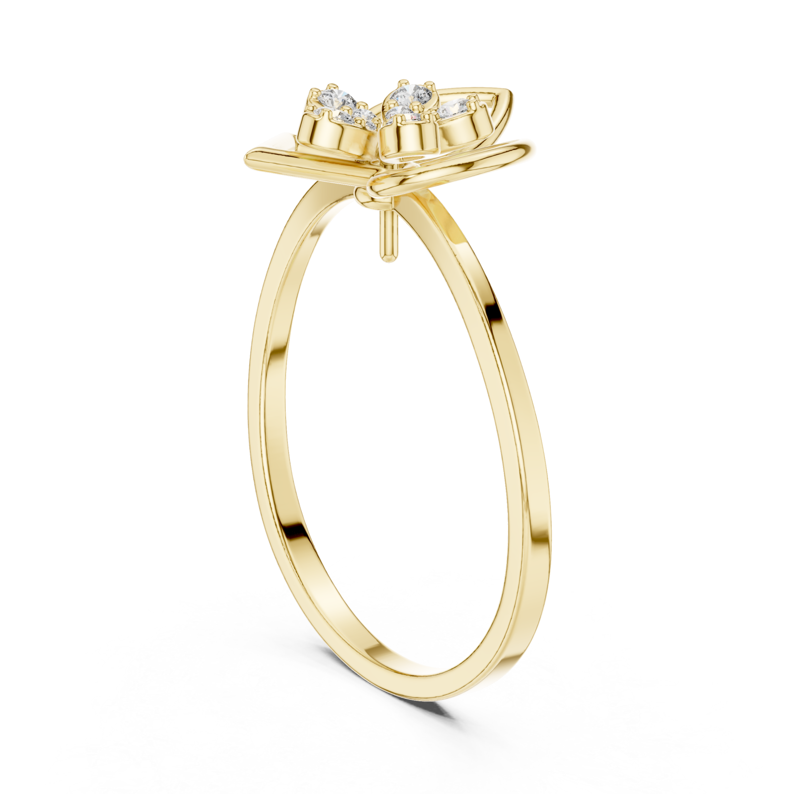  Gold Enchanted Morning Meadow Blossom Ring Left View