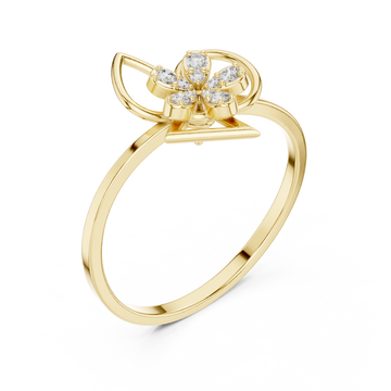 Gold Enchanted Morning Meadow Blossom Ring Right View