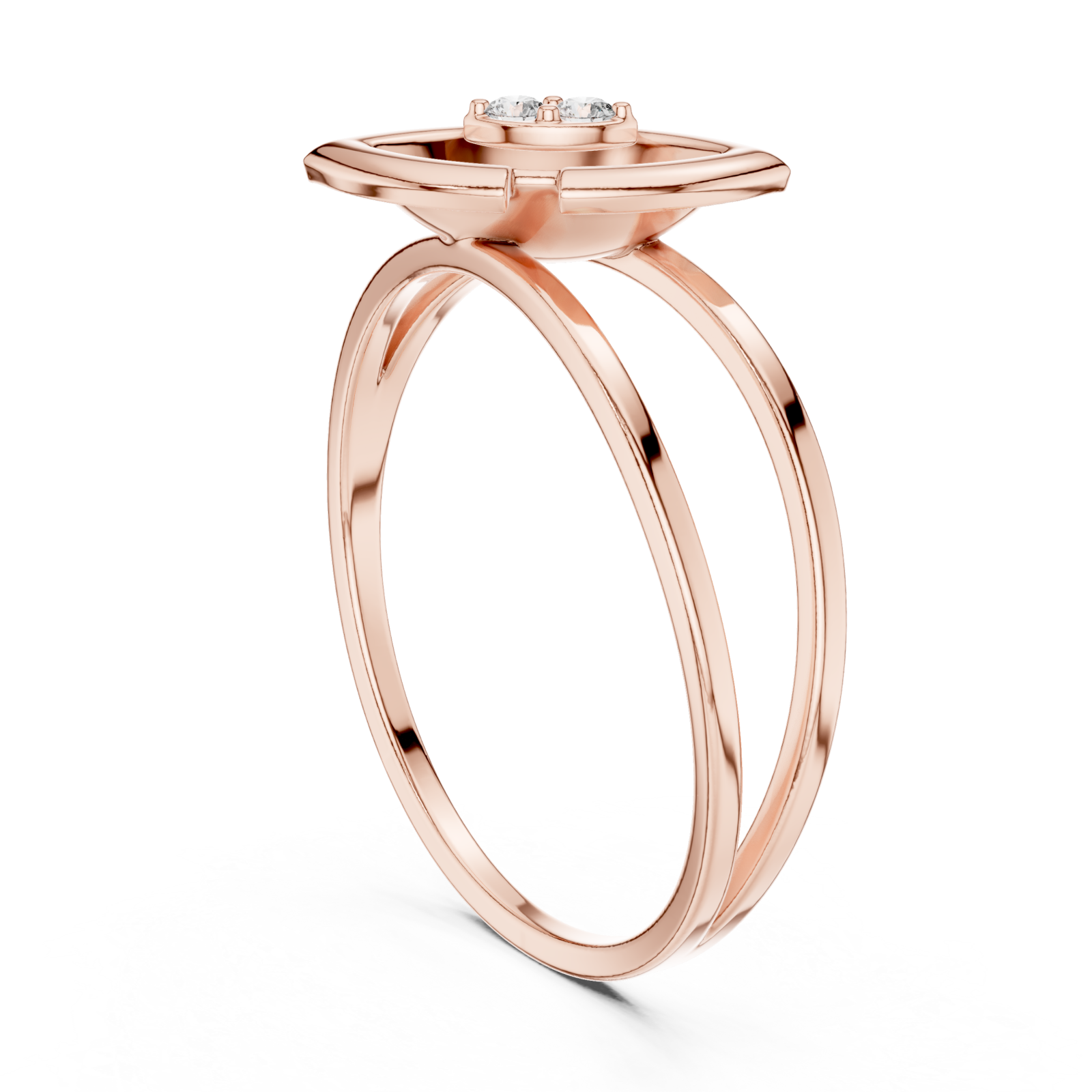  Rose Gold Blossom Embrace Modern Ring Left View