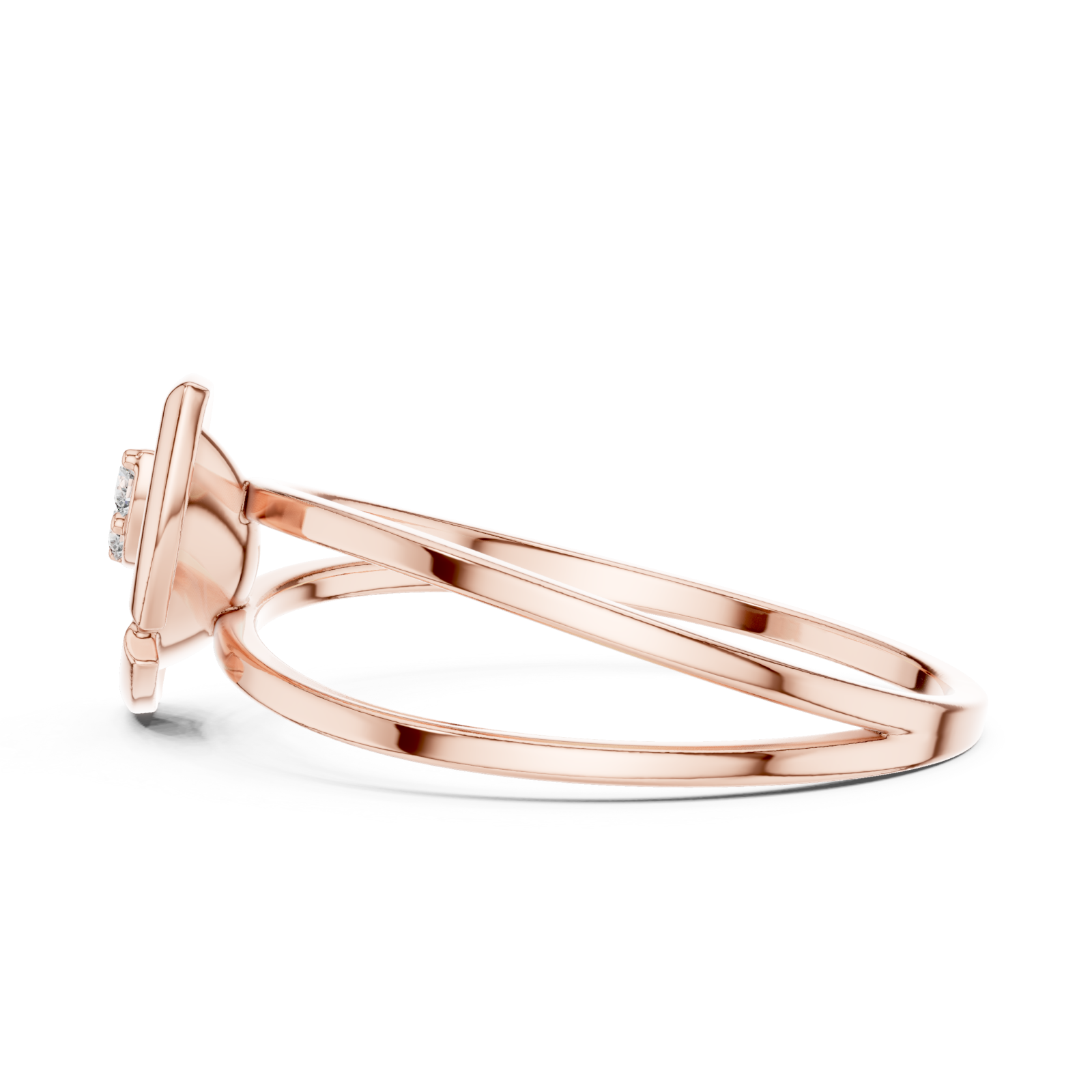  Rose Gold Blossom Embrace Modern Ring Side View