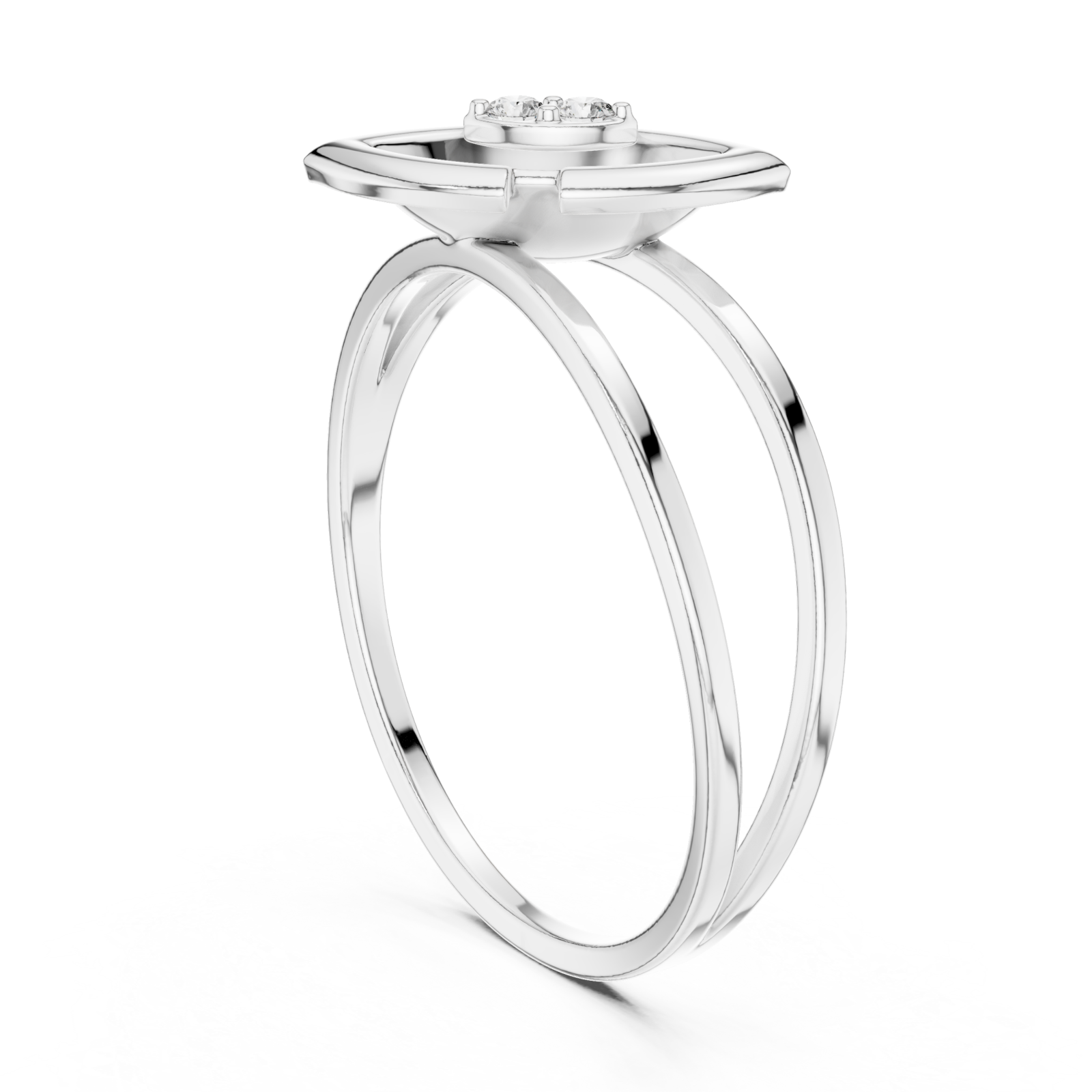  White Gold Blossom Embrace Modern Ring Left View