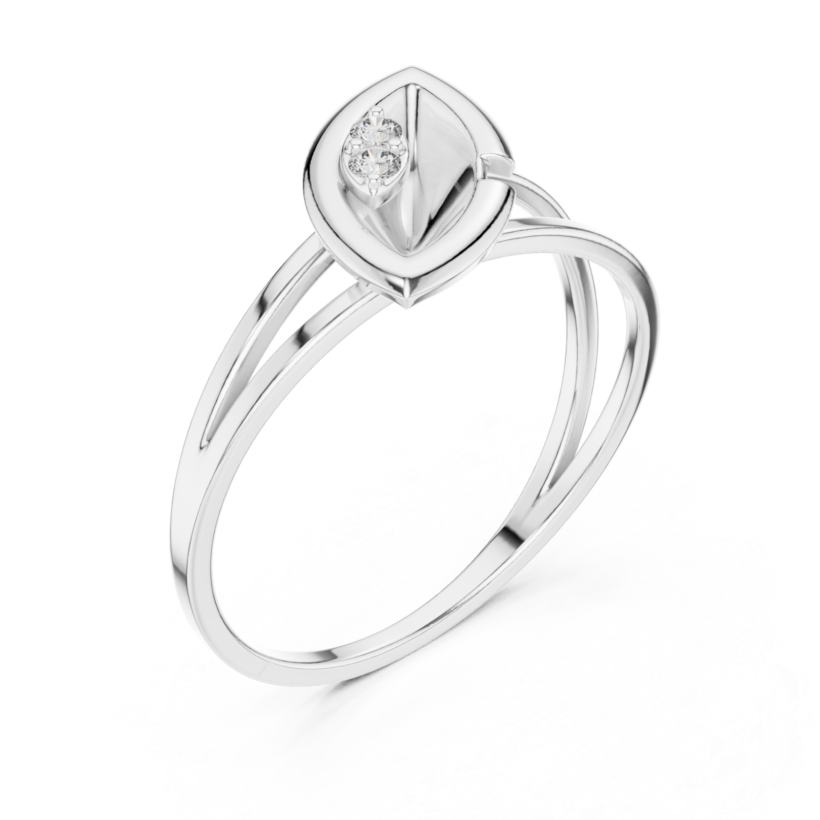  White Gold Blossom Embrace Modern Ring Right View