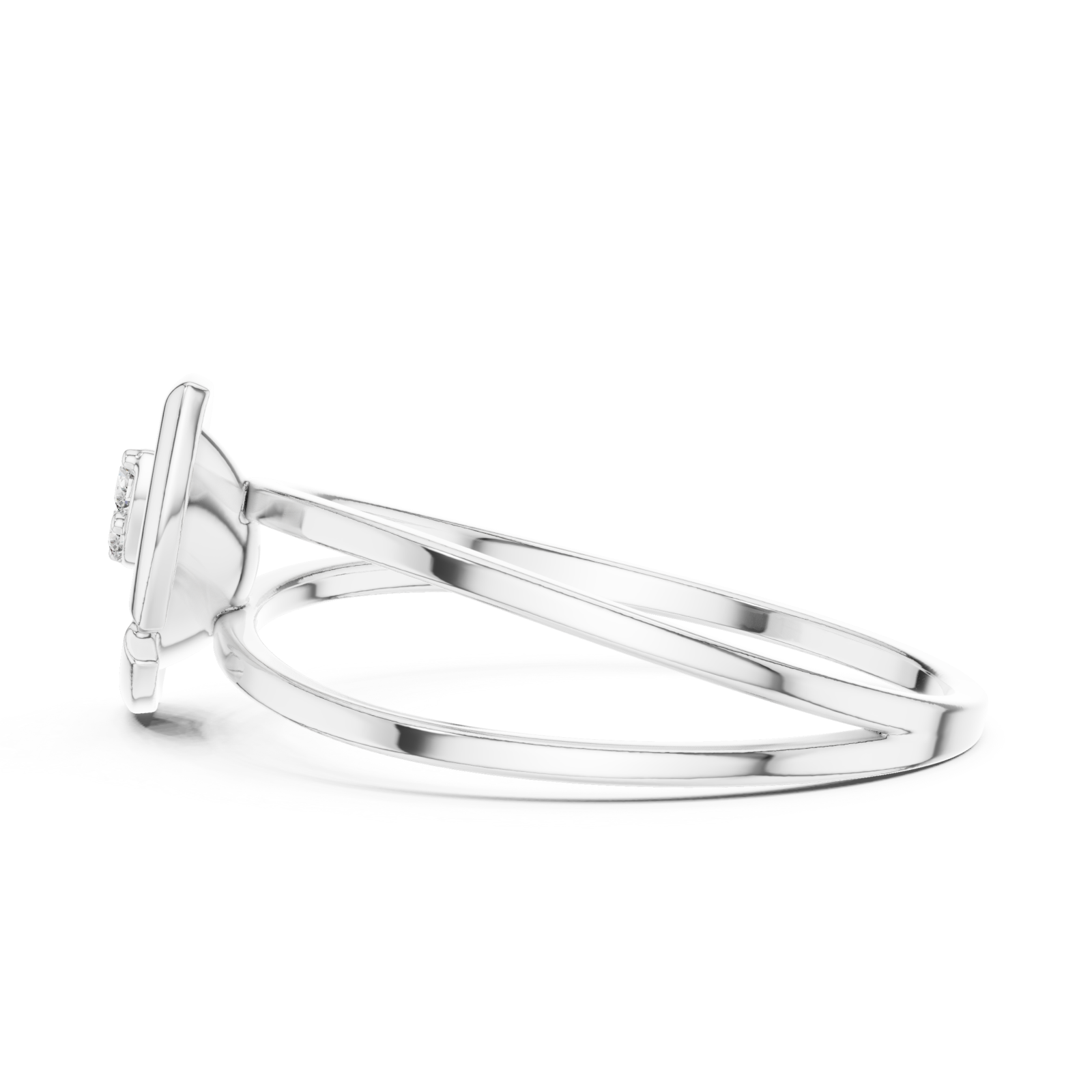  White Gold Blossom Embrace Modern Ring Side View