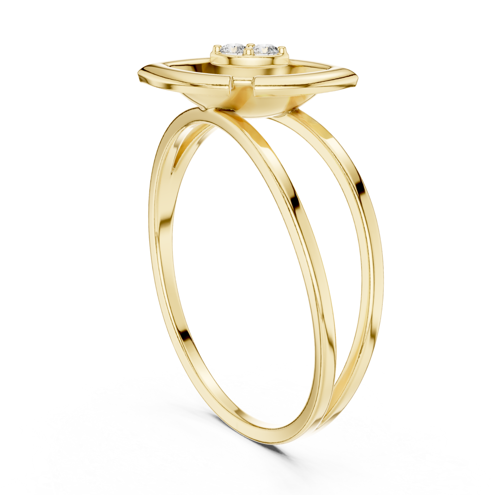  Gold Blossom Embrace Modern Ring Left View