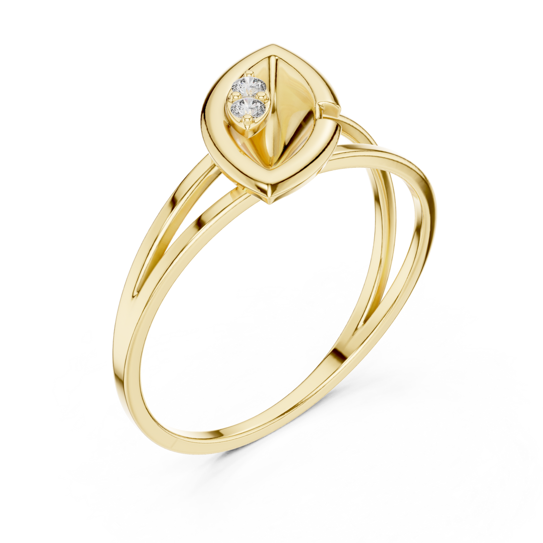 Gold Blossom Embrace Modern Ring Right View