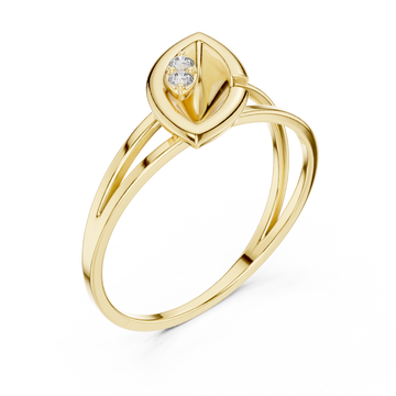 Gold Blossom Embrace Modern Ring Right View
