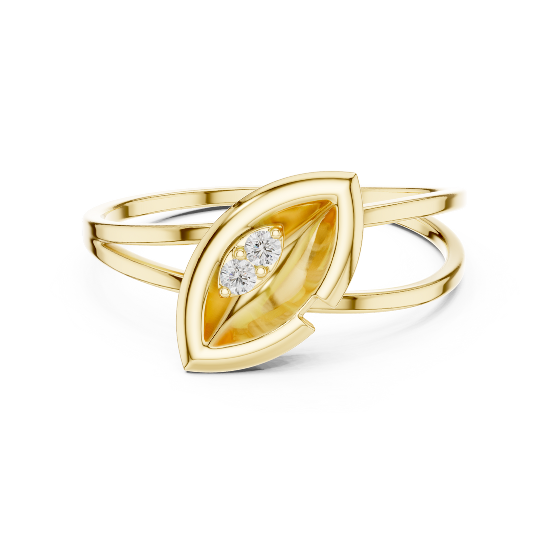 Gold Blossom Embrace Modern Ring Right View